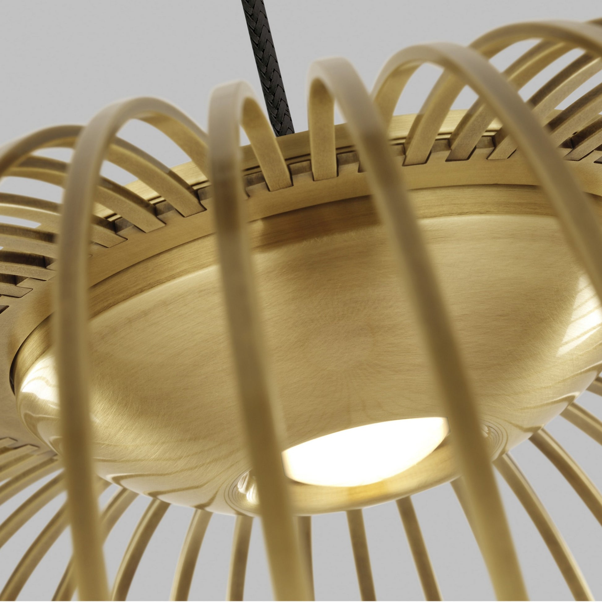 Kai 23" LED Pendant, Plated Brass Finish - Bees Lighting