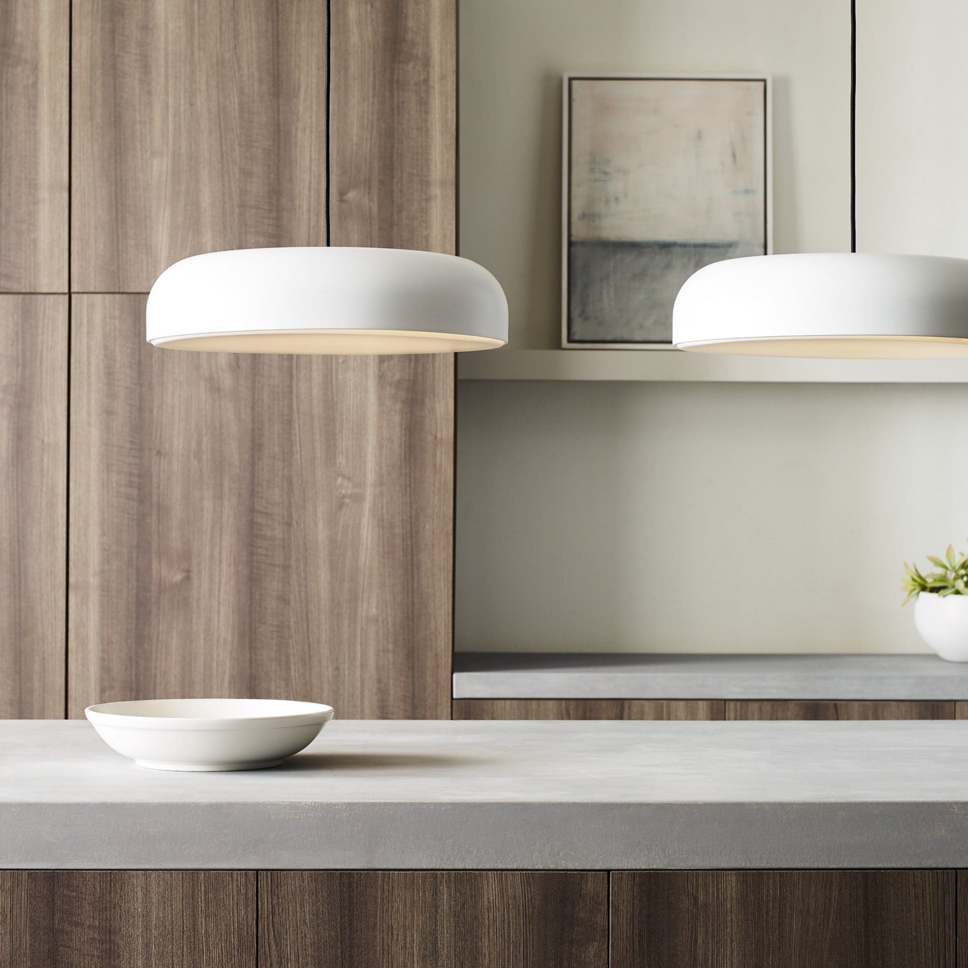 Kosa 18" LED Pendant, Matte White Finish - Bees Lighting
