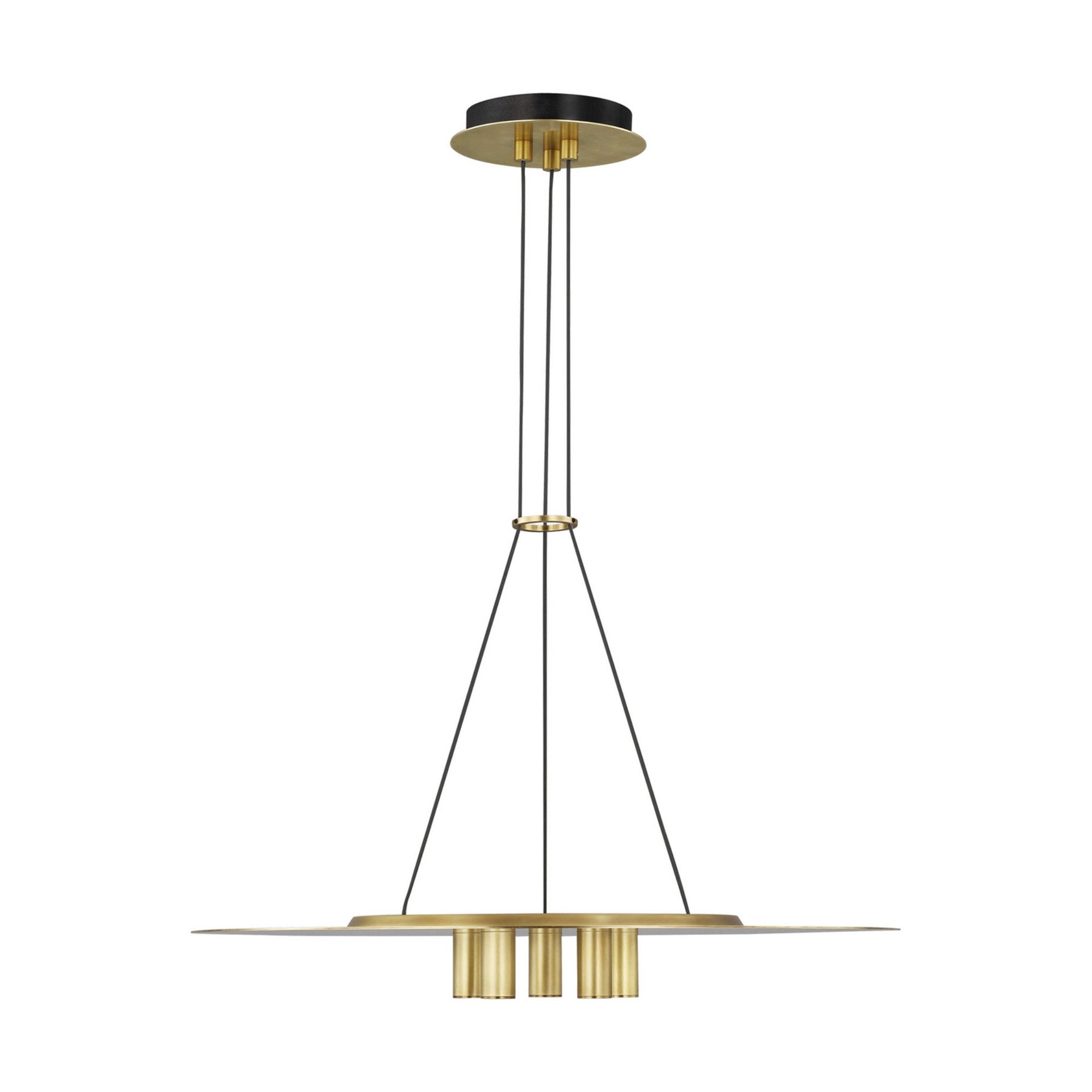 Ponte 22" LED Pendant, 277V, Natural Brass Finish - Bees Lighting