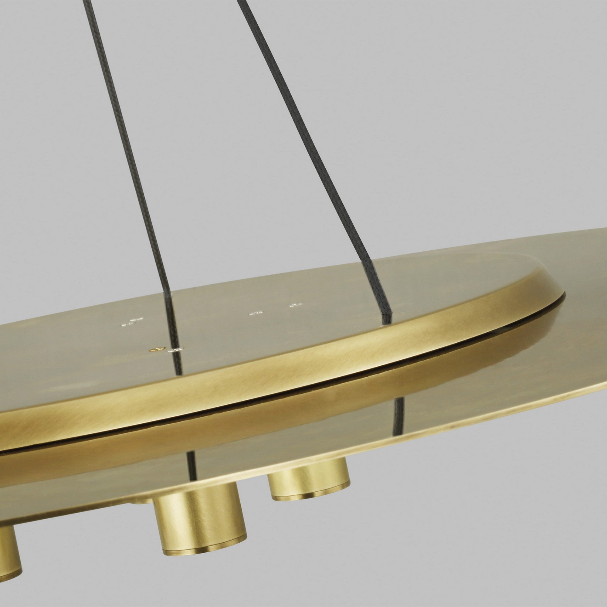 Ponte 22" LED Pendant, 277V, Natural Brass Finish - Bees Lighting