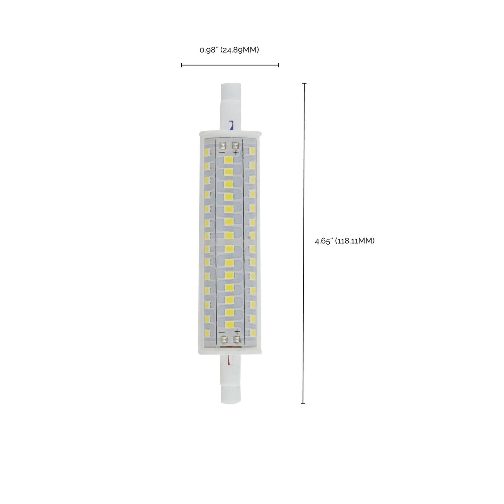 J-Type T3 Mini LED Bulb, 10 Watts, 1100 Lumens, 3000K, R7s Double Ended Base, Clear Finish, 120V - Bees Lighting
