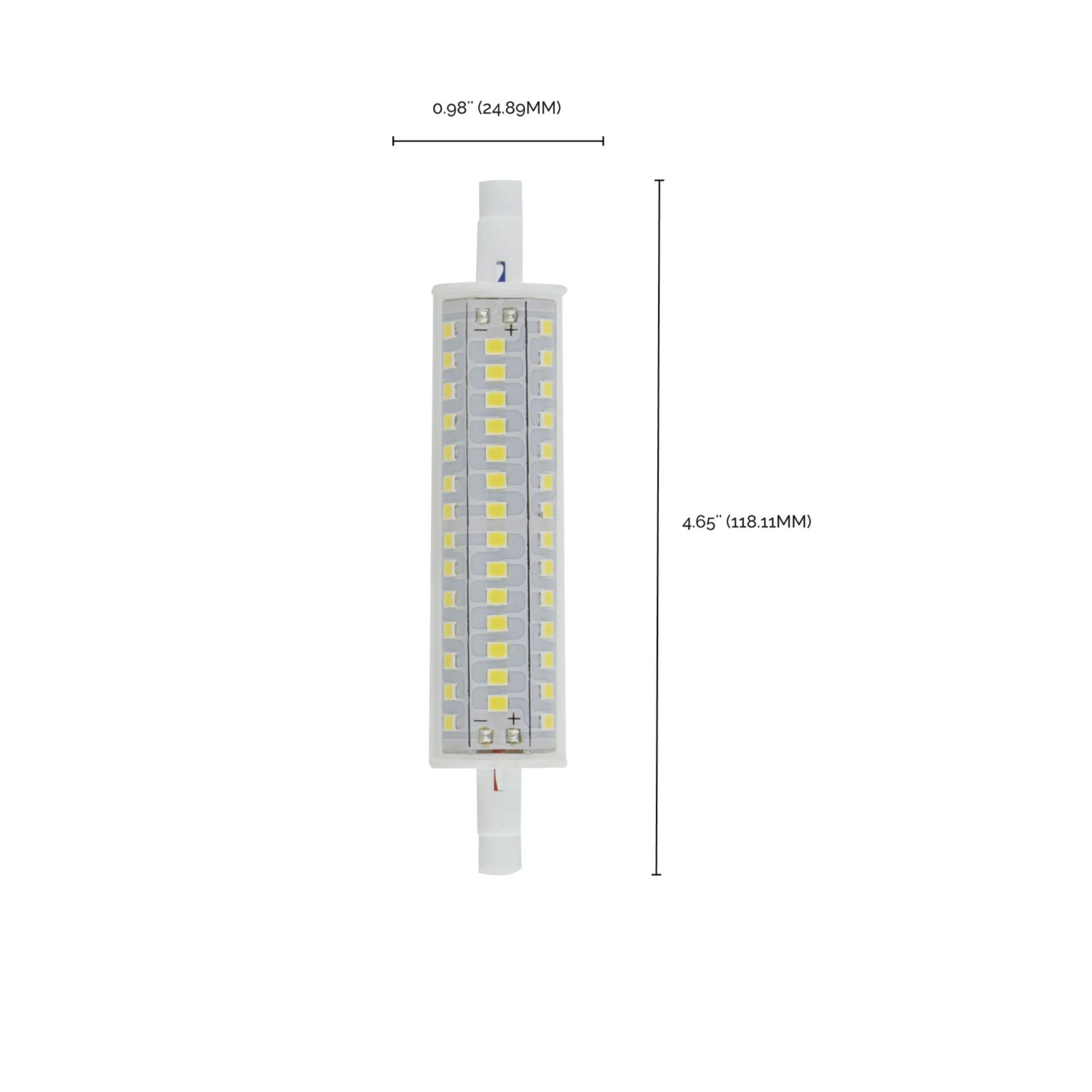 J-Type T3 Mini LED Bulb, 10 Watts, 1100 Lumens, 3000K, R7s Double Ended Base, Clear Finish, 120V - Bees Lighting