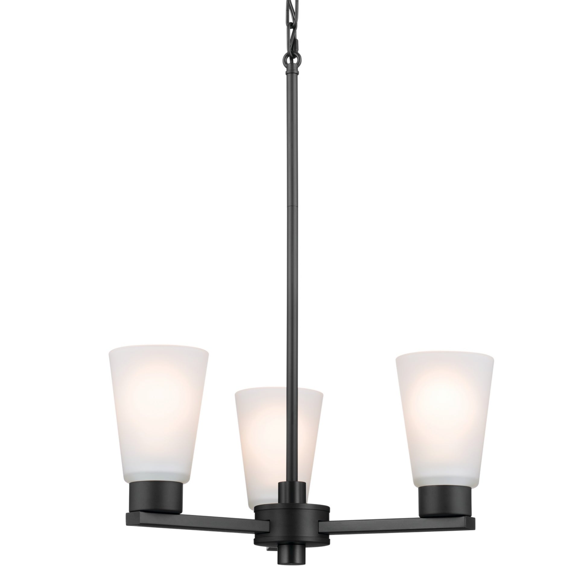 Stamos 18" 3-Light Chandelier, Black Finish - Bees Lighting
