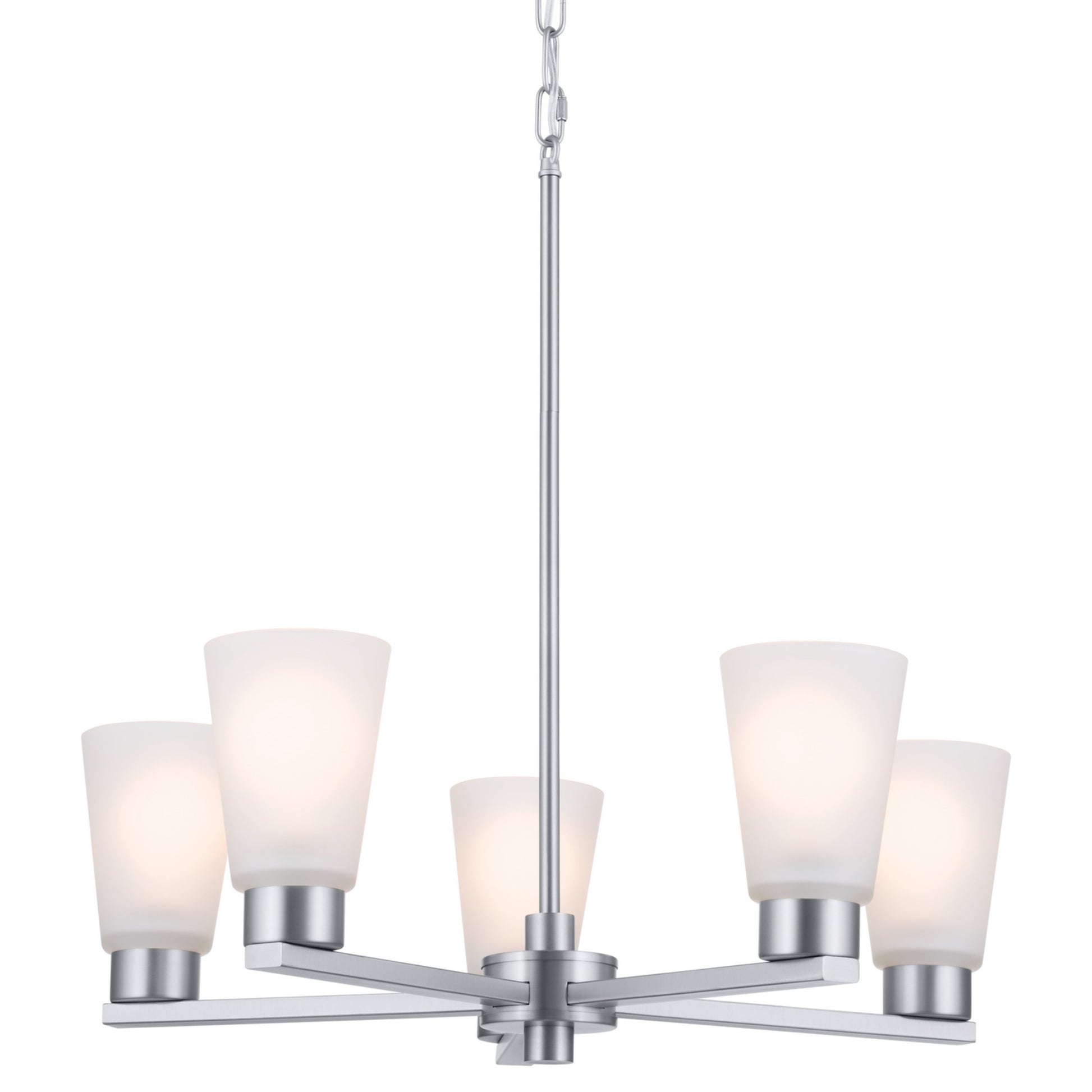 Stamos 24" 5-Light Chandelier, Brushed Nickel Finish - Bees Lighting