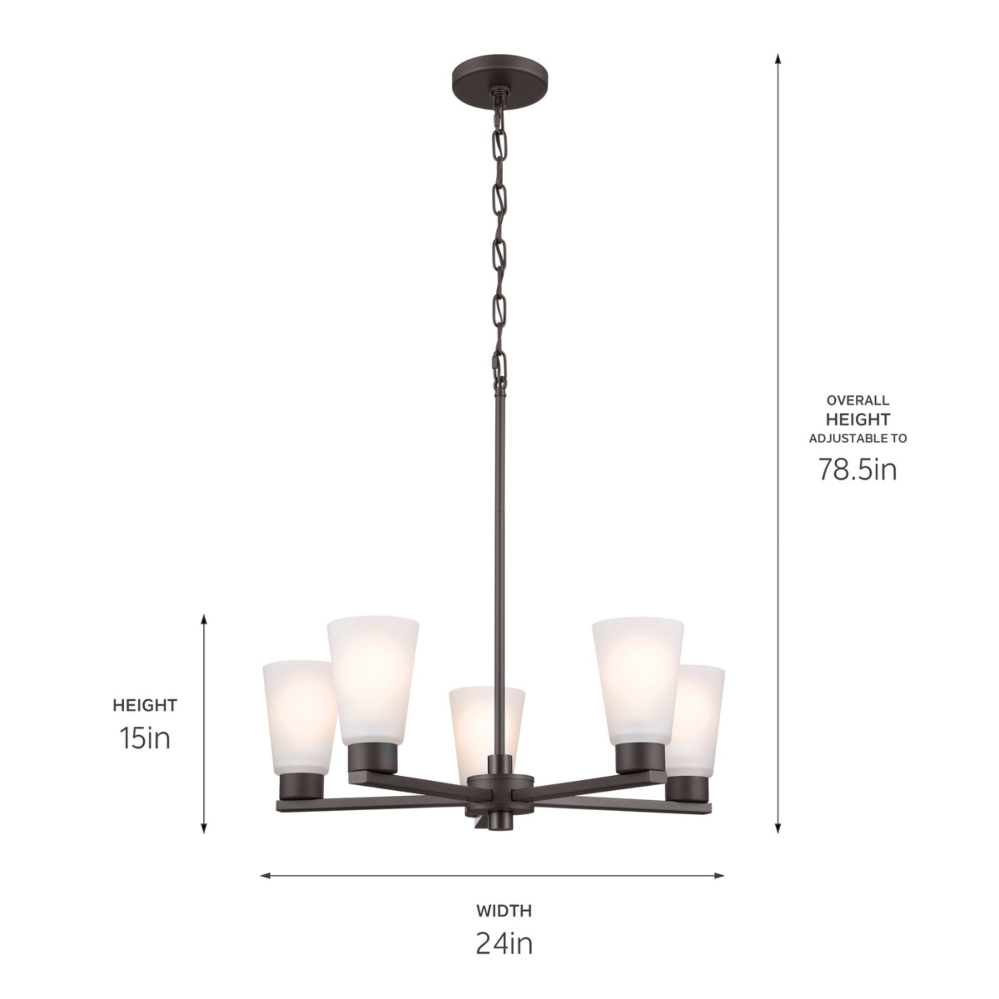 Stamos 24" 5-Light Chandelier, Olde Bronze Finish - Bees Lighting