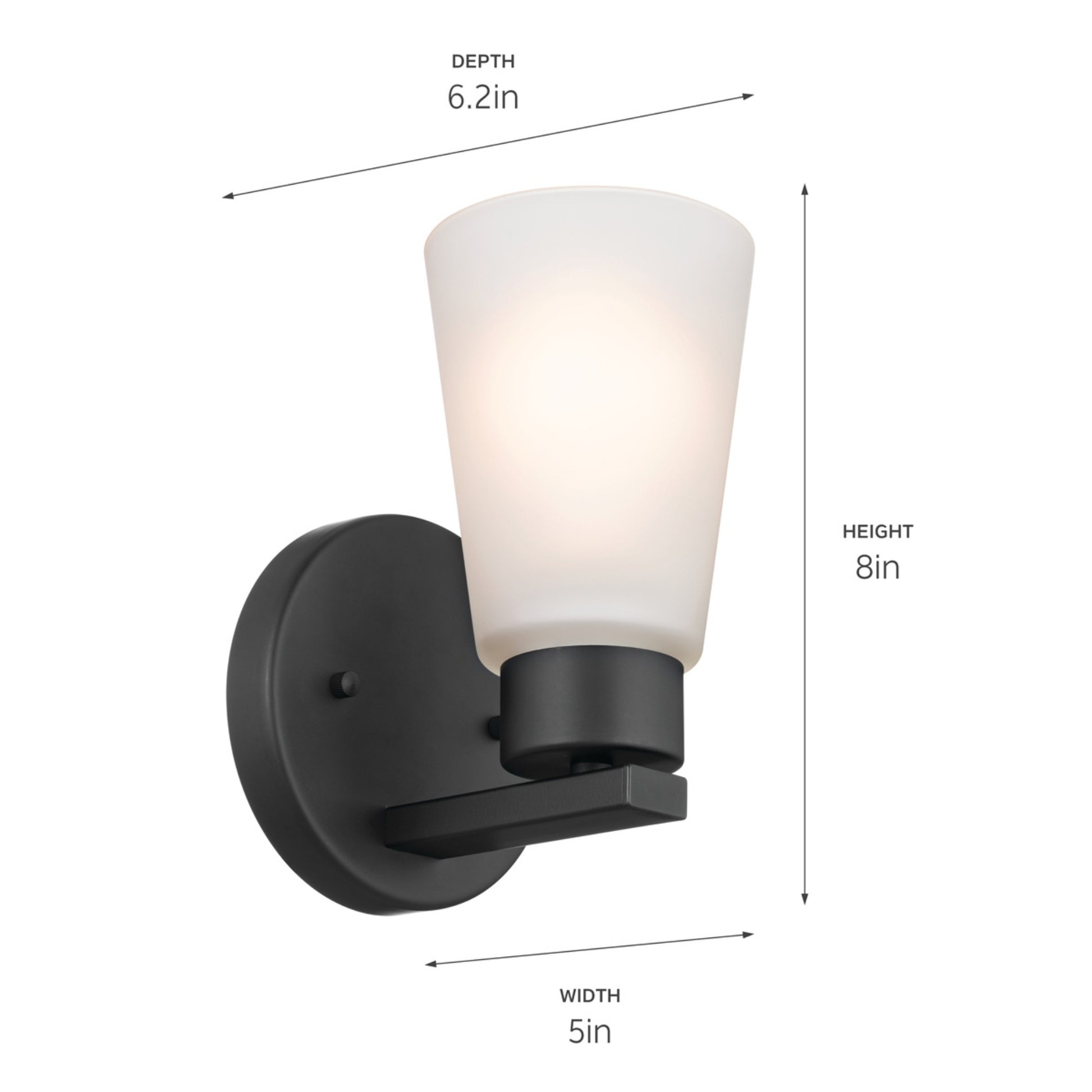 Stamos 5" Wall Sconce, Black Finish - Bees Lighting