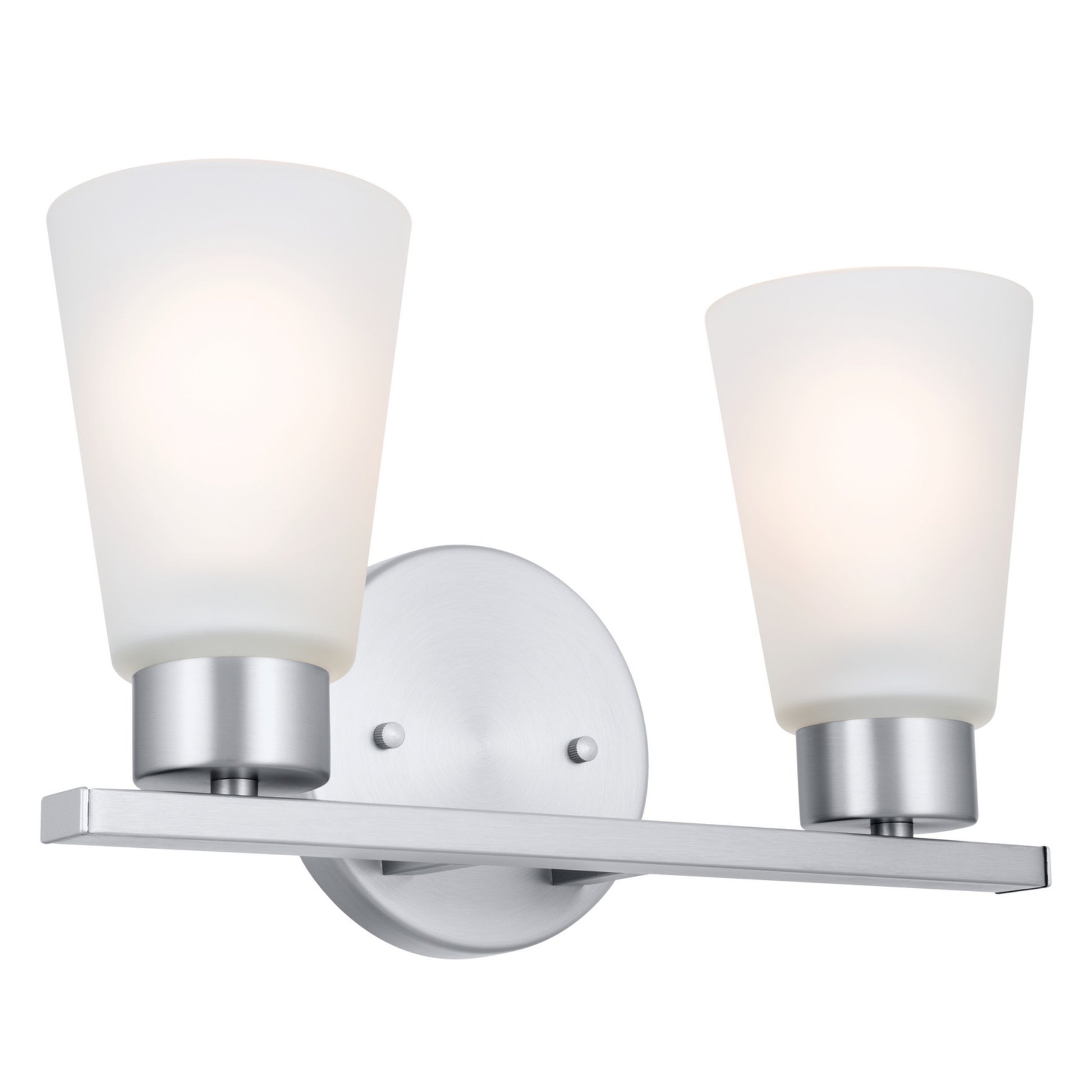 Stamos 13" 2-Light Bath Vanity Light, Brushed Nickel Finish - Bees Lighting