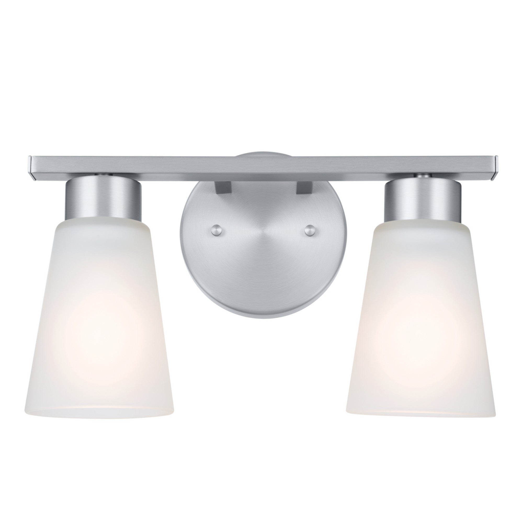 Stamos 13" 2-Light Bath Vanity Light, Brushed Nickel Finish - Bees Lighting