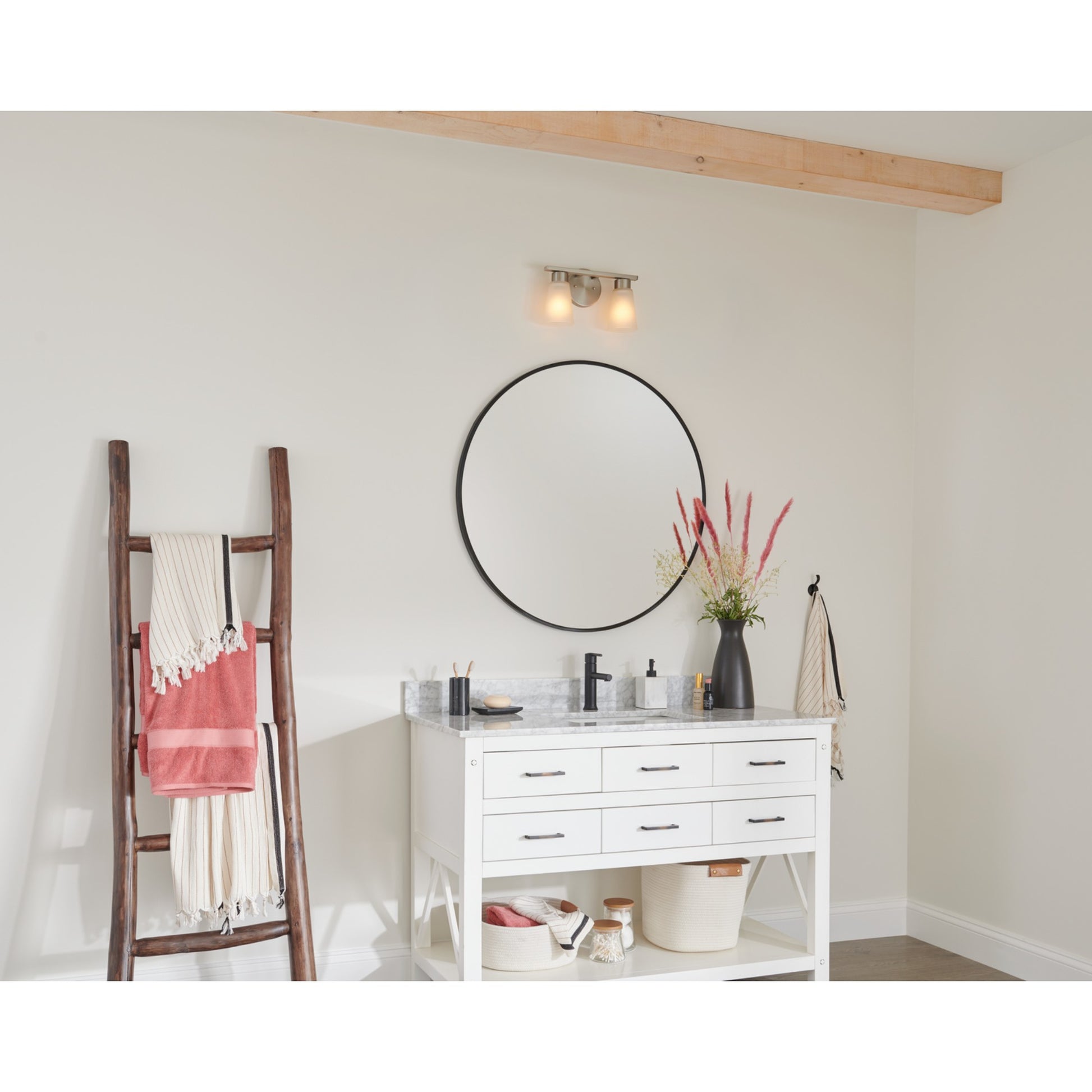 Stamos 13" 2-Light Bath Vanity Light, Brushed Nickel Finish - Bees Lighting