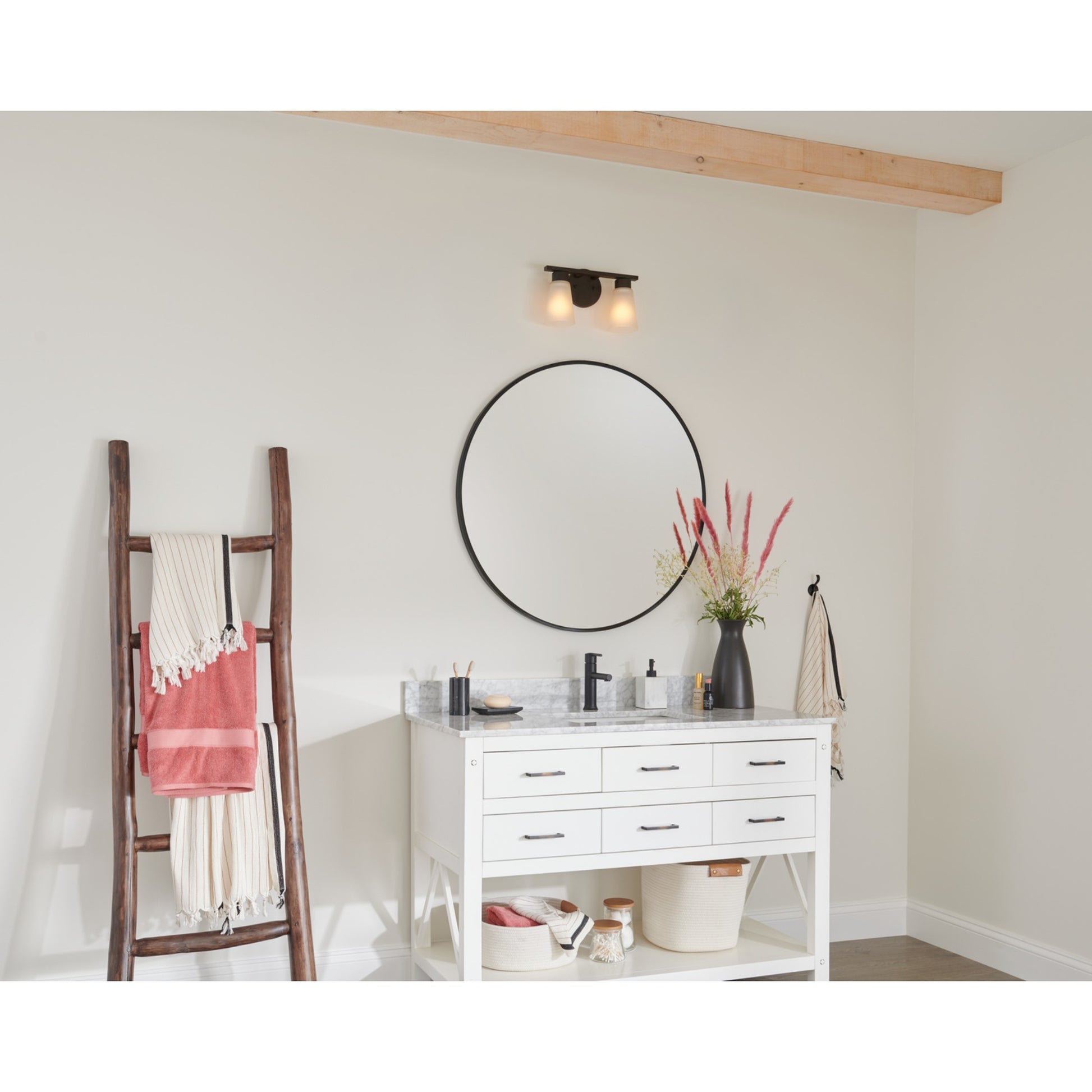 Stamos 13" 2-Light Bath Vanity Light, Olde Bronze Finish - Bees Lighting