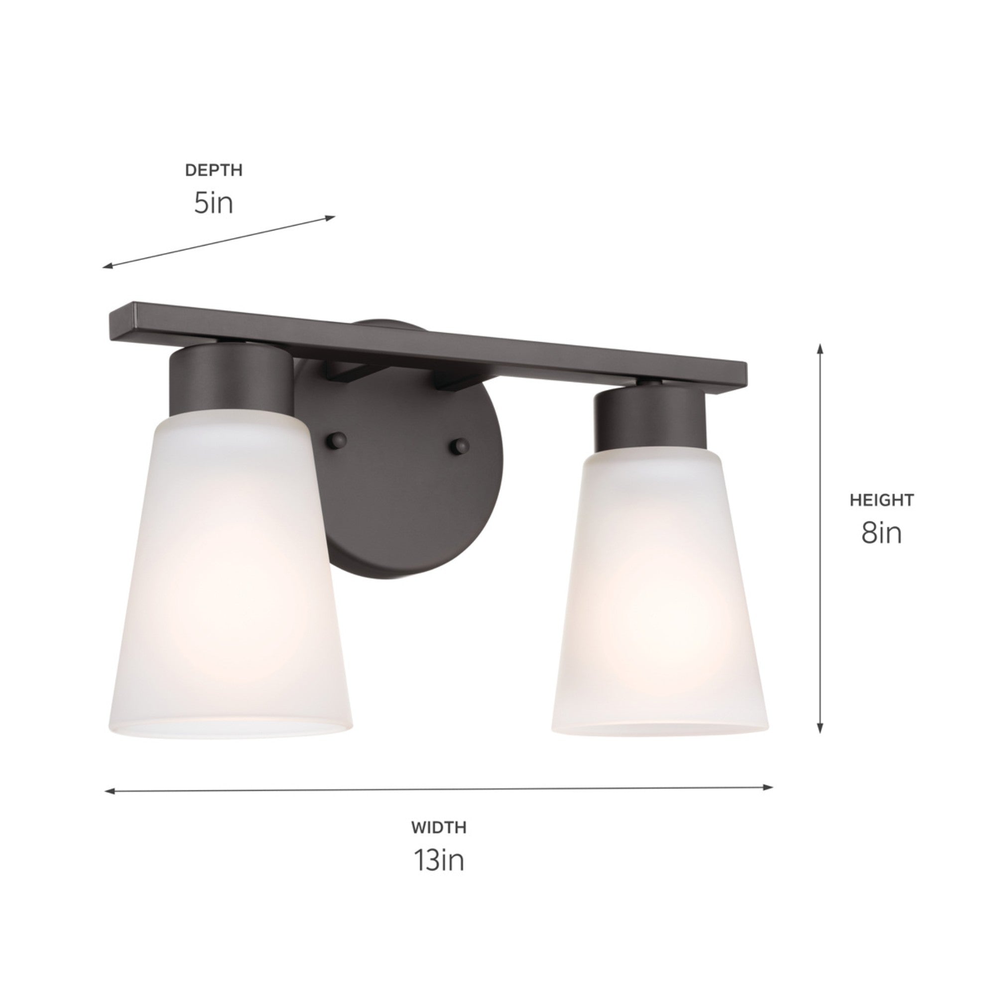 Stamos 13" 2-Light Bath Vanity Light, Olde Bronze Finish - Bees Lighting