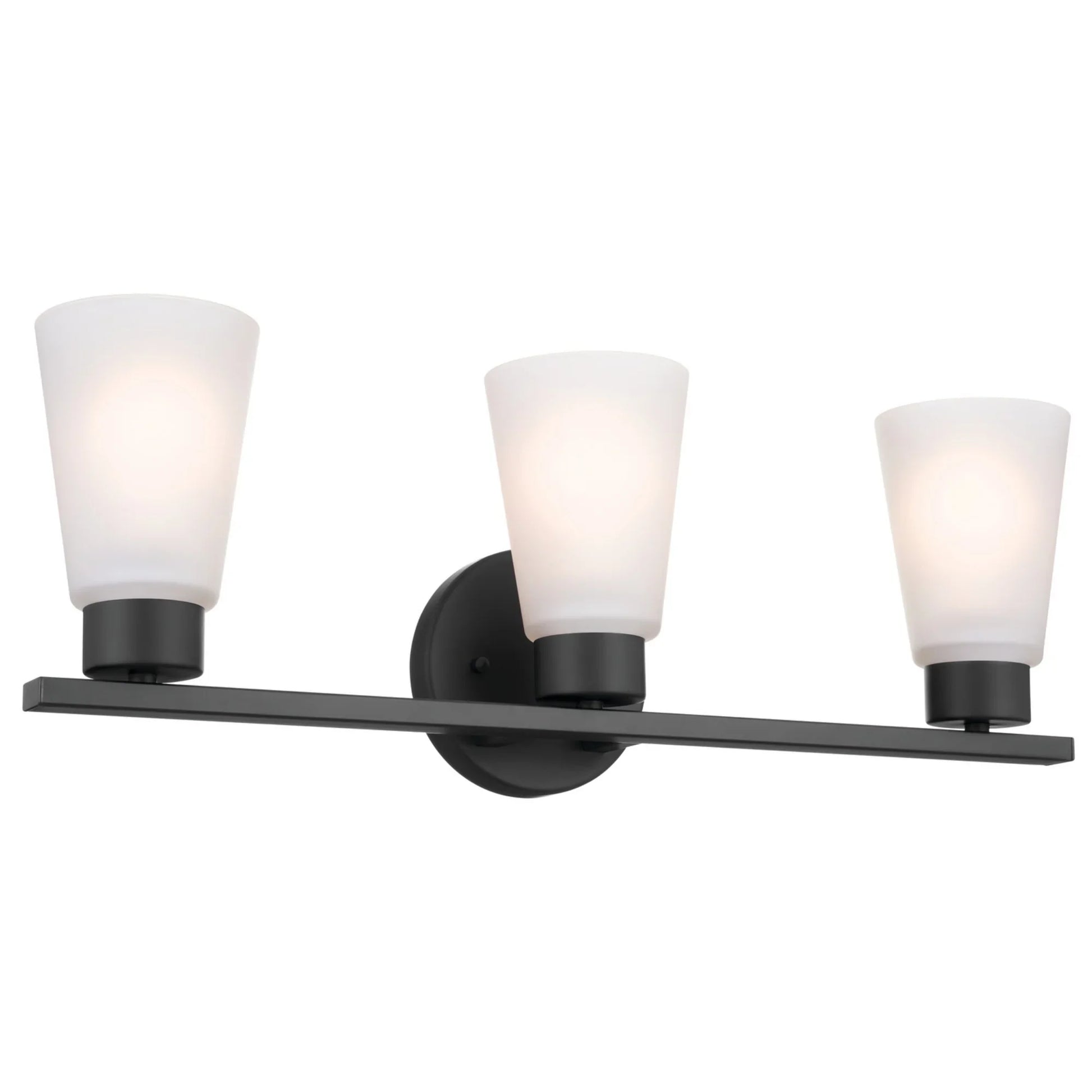 Stamos 22" 3-Light Bath Vanity Light, Black Finish - Bees Lighting
