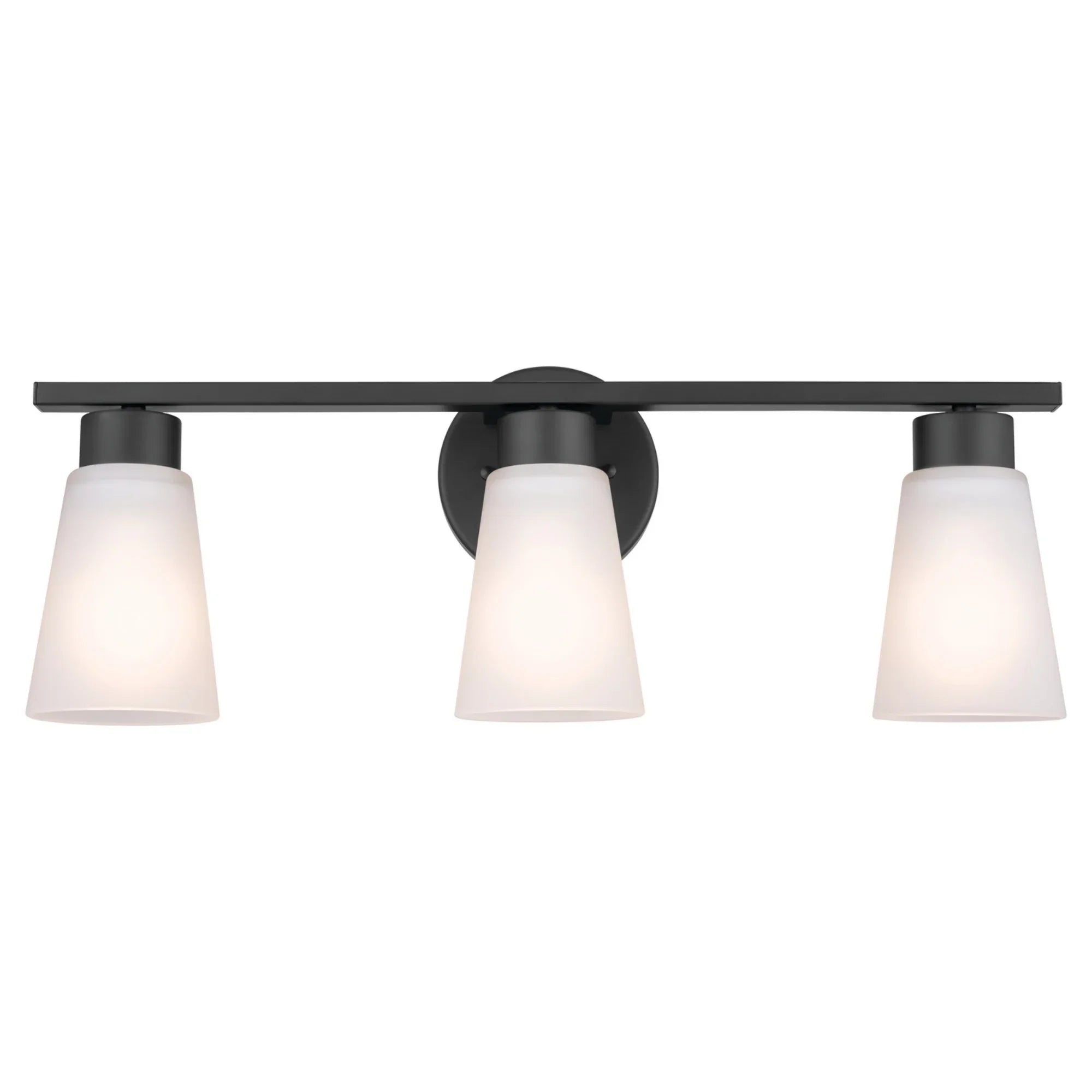 Stamos 22" 3-Light Bath Vanity Light, Black Finish - Bees Lighting