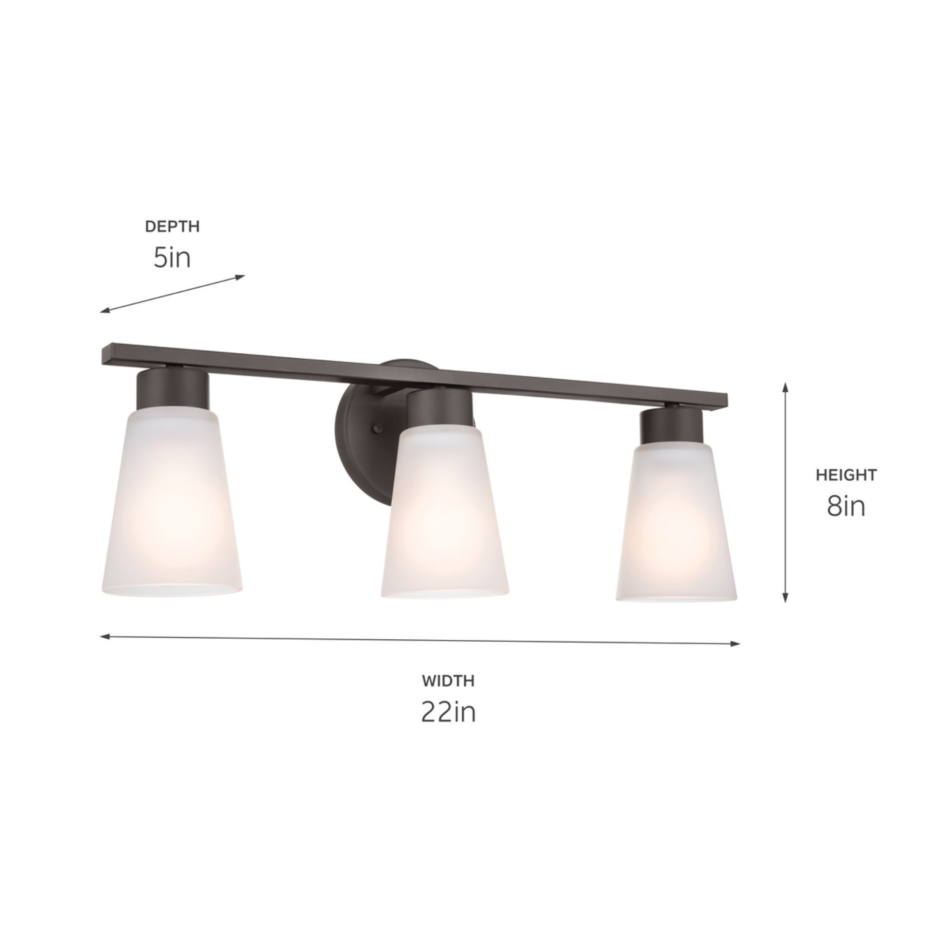 Stamos 22" 3-Light Bath Vanity Light, Olde Bronze Finish - Bees Lighting