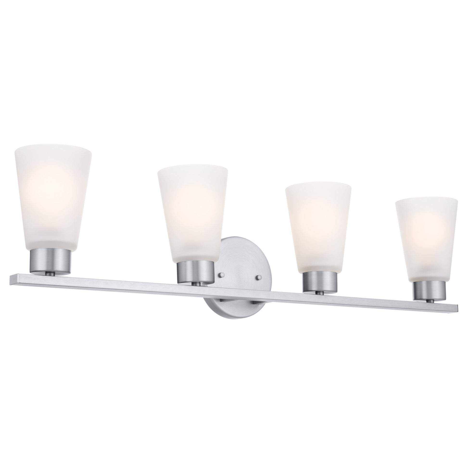 Stamos 31" 4-Light Bath Vanity Light, Brushed Nickel Finish - Bees Lighting