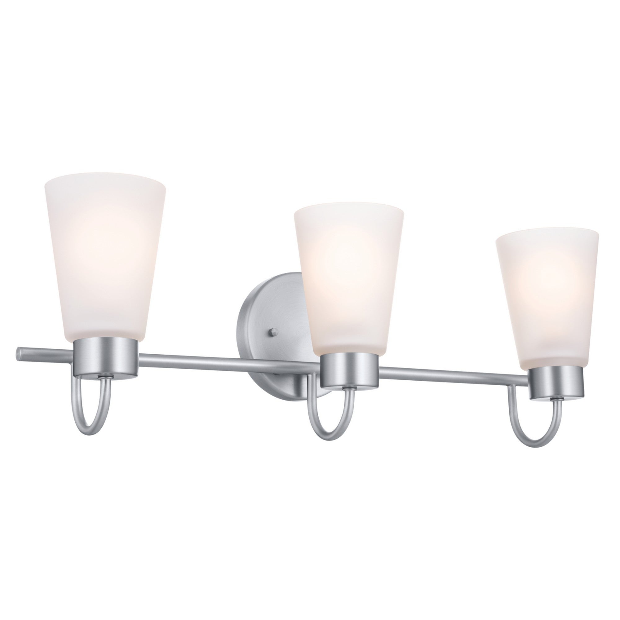 Erma 23" 3-Light Bath Vanity Light, Brushed Nickel Finish - Bees Lighting
