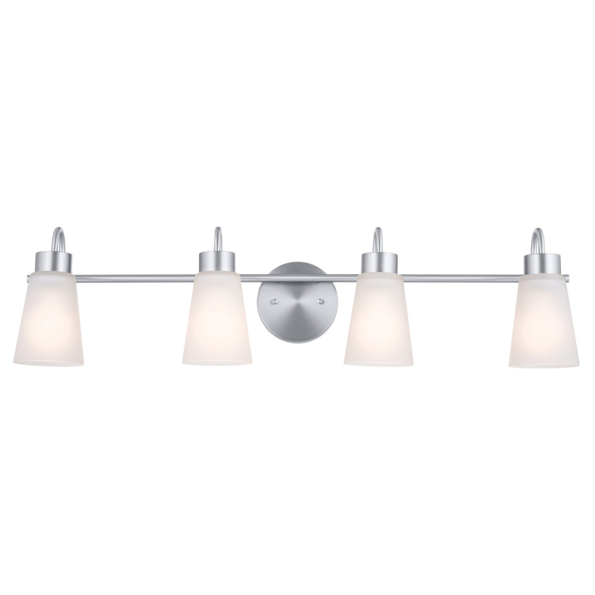 Erma 33" 4-Light Bath Vanity Light, Brushed Nickel Finish - Bees Lighting