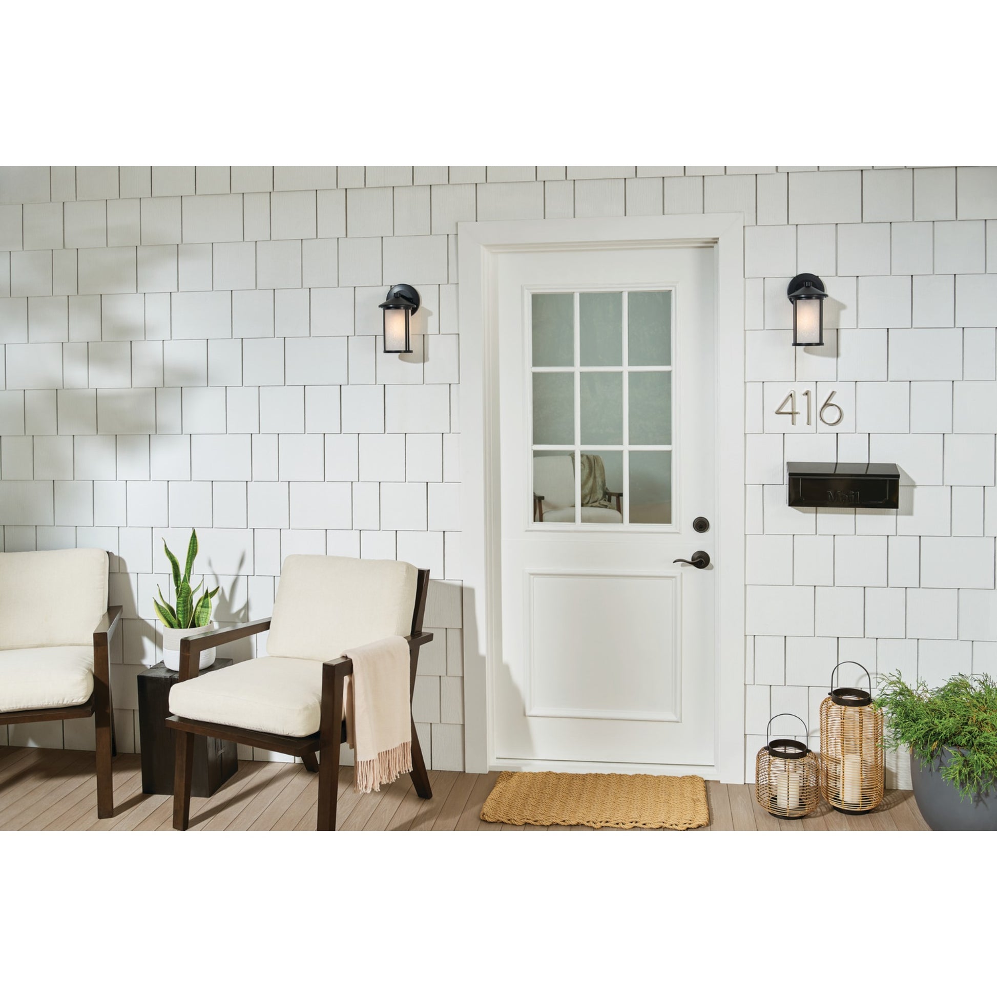 Lombard 11" Outdoor Wall Light, Black Finish - Bees Lighting
