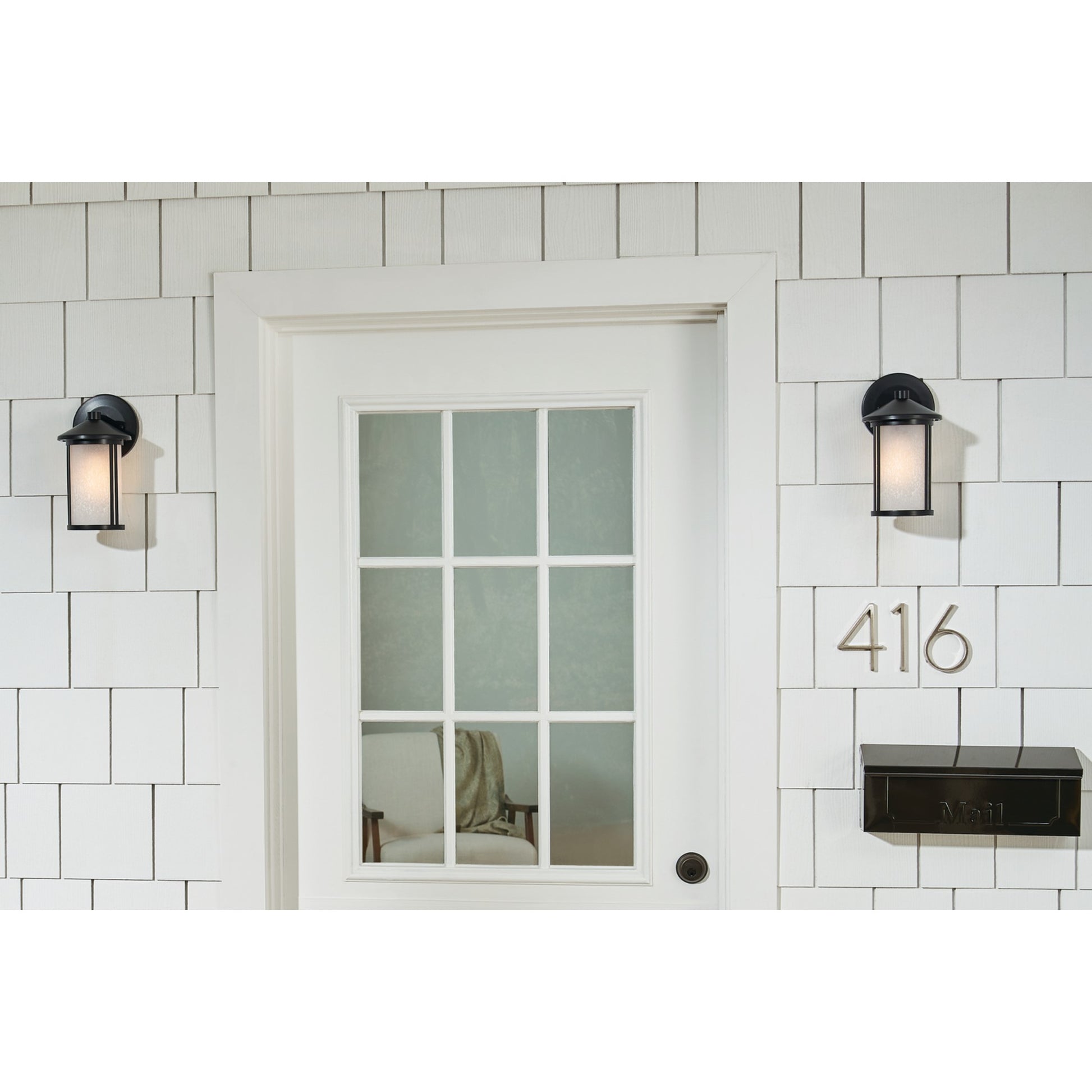 Lombard 11" Outdoor Wall Light, Black Finish - Bees Lighting
