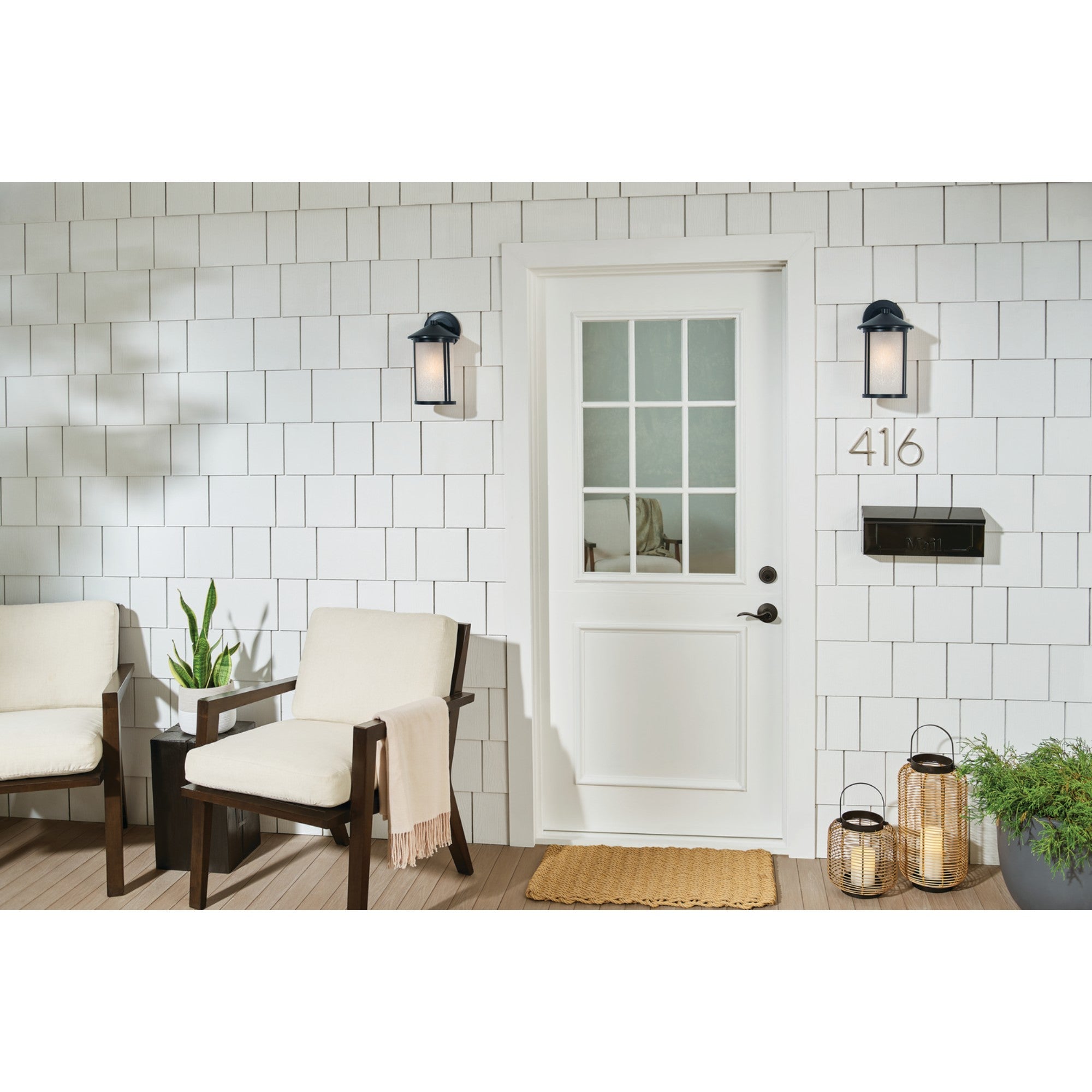 Lombard 13" Outdoor Wall Light, Black Finish - Bees Lighting