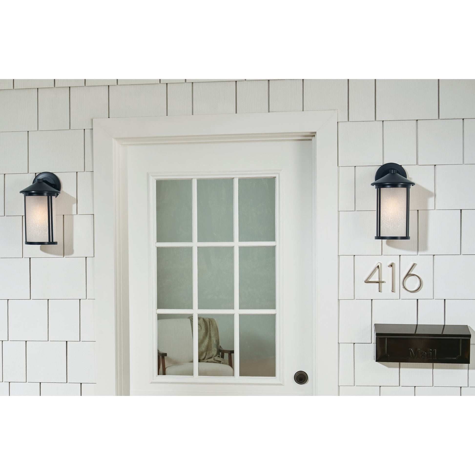 Lombard 13" Outdoor Wall Light, Black Finish - Bees Lighting