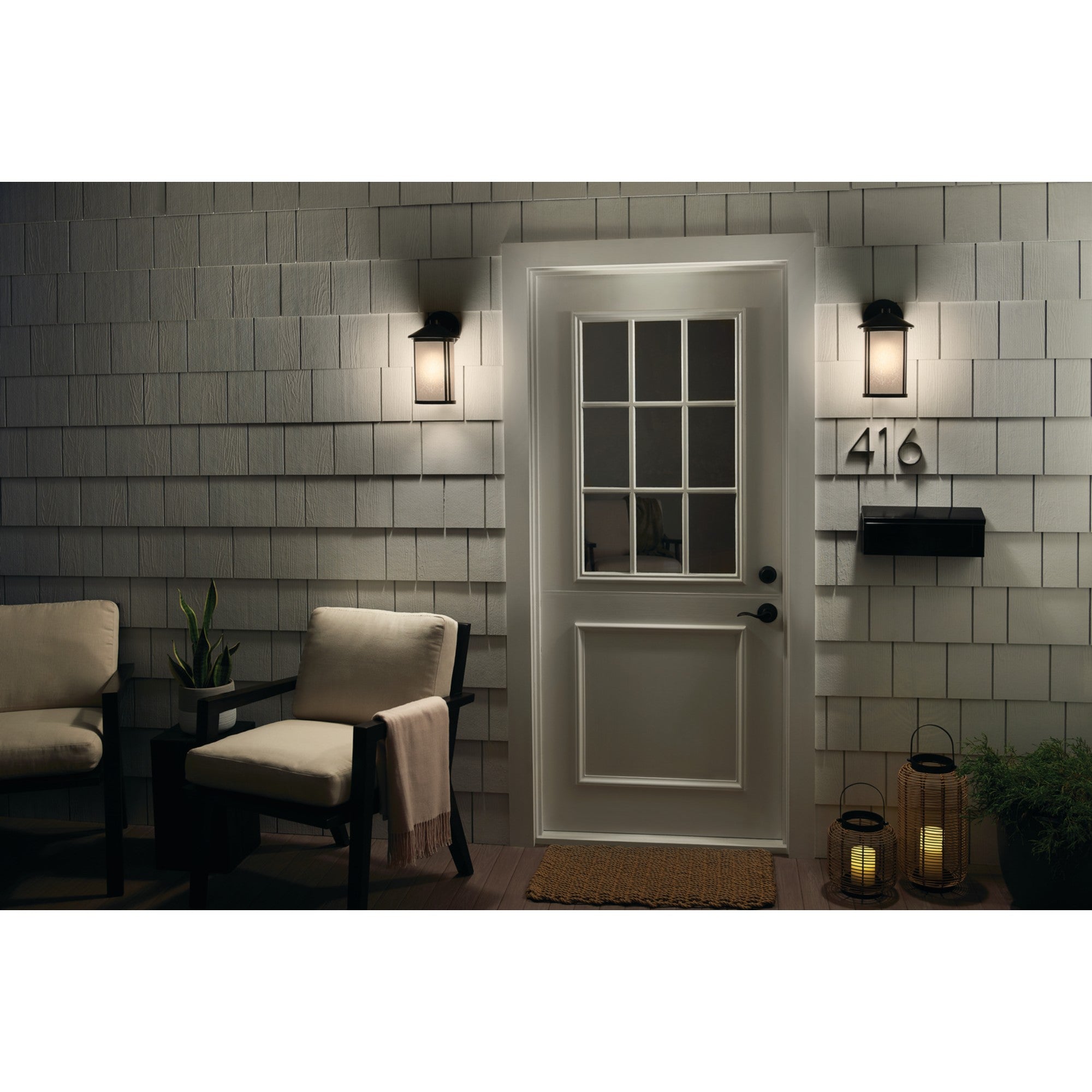 Lombard 13" Outdoor Wall Light, Black Finish - Bees Lighting