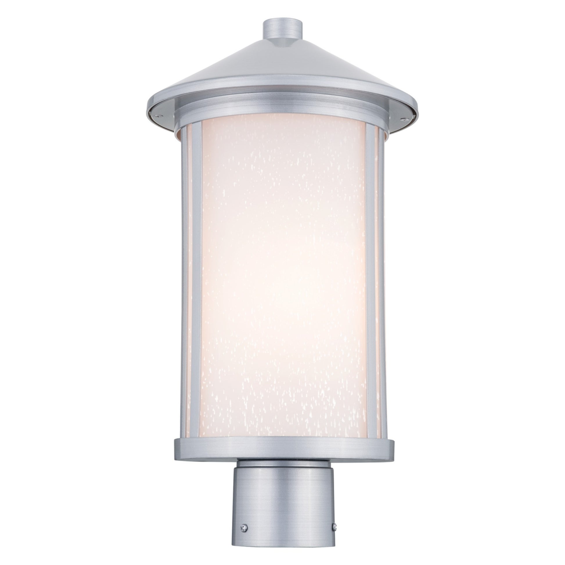 Lombard 17" Outdoor Post Light, Brushed Aluminum Finish - Bees Lighting