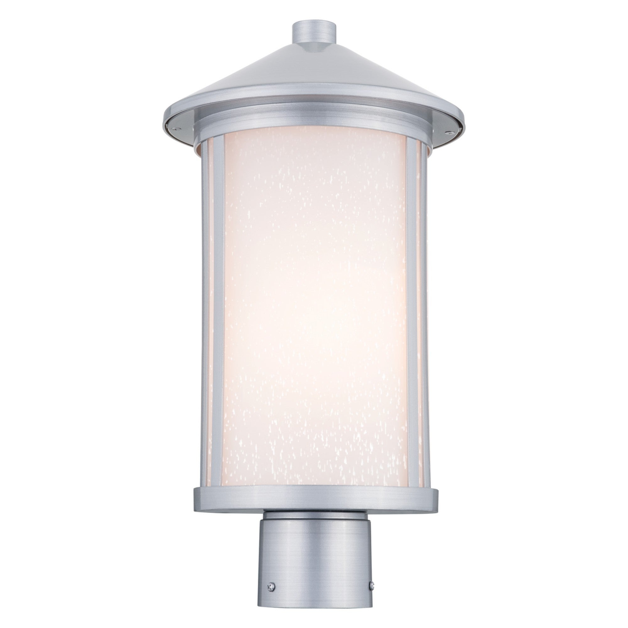 Lombard 17" Outdoor Post Light, Brushed Aluminum Finish - Bees Lighting
