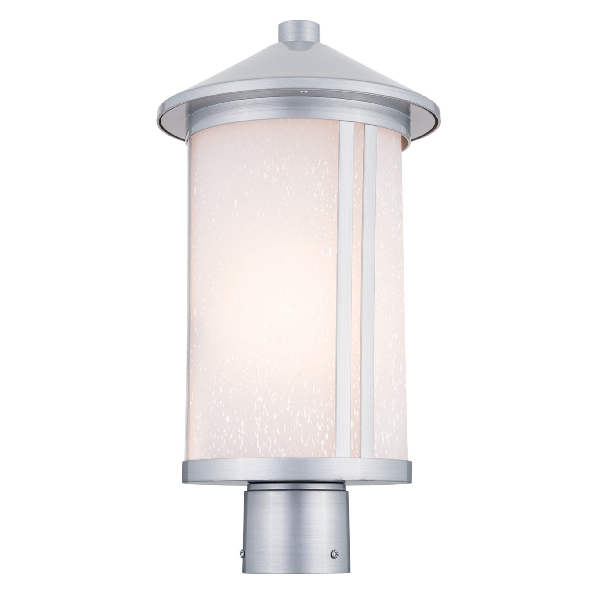 Lombard 17" Outdoor Post Light, Brushed Aluminum Finish - Bees Lighting