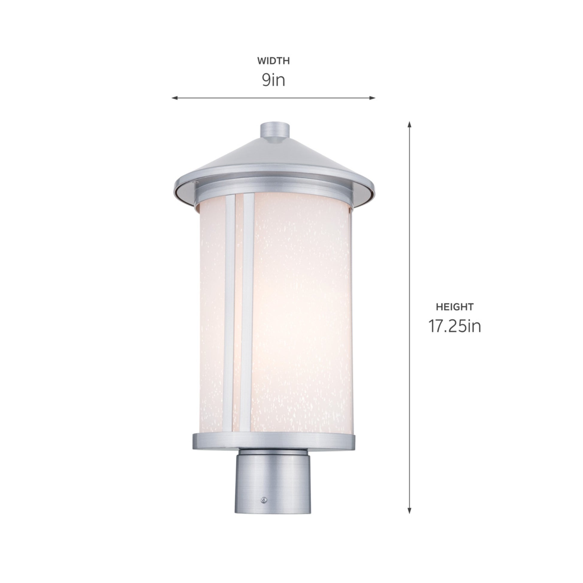 Lombard 17" Outdoor Post Light, Brushed Aluminum Finish - Bees Lighting