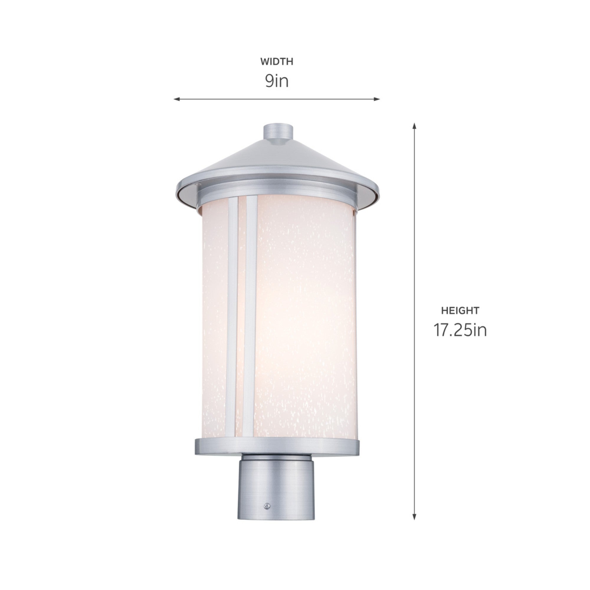 Lombard 17" Outdoor Post Light, Brushed Aluminum Finish - Bees Lighting