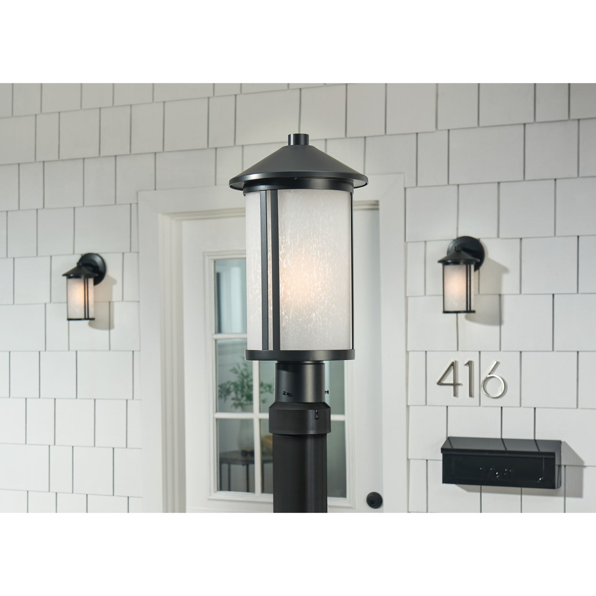 Lombard 17" Outdoor Post Light, Black Finish - Bees Lighting