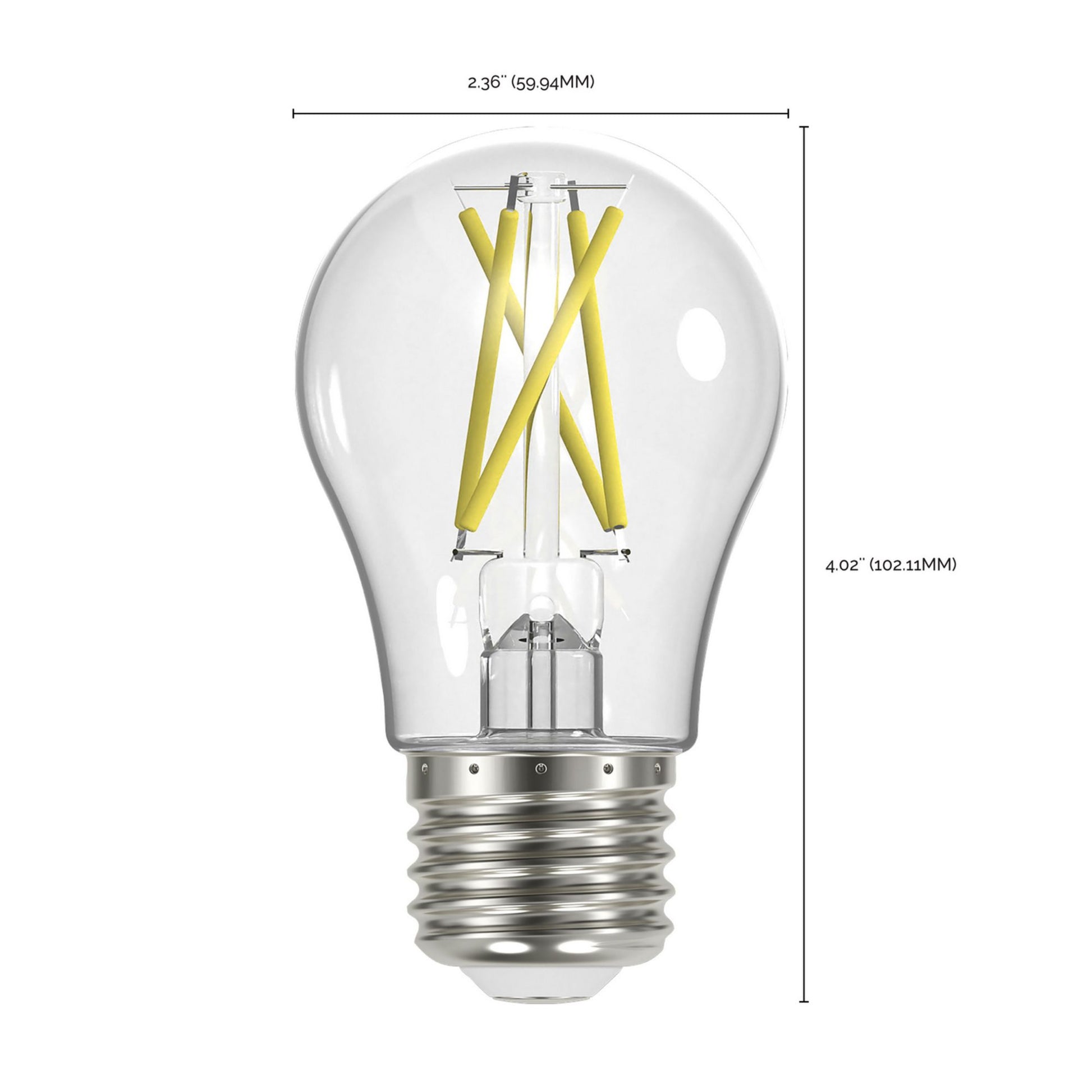 A19 LED Bulb, 75W Equivalent, 11 Watts, 1100 Lumens, 2700K, E26 Medium Base, Clear, Pack of 4 - Bees Lighting
