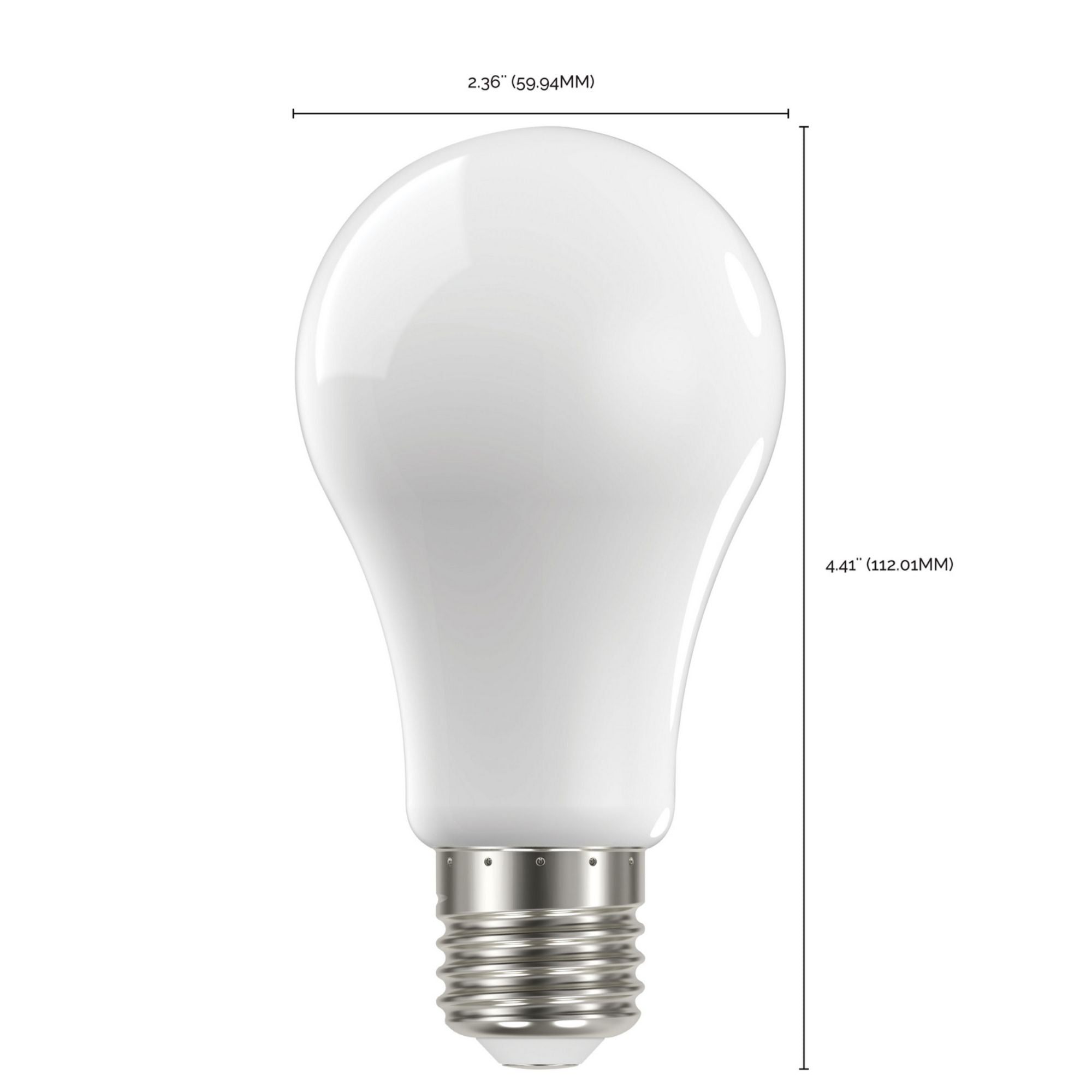 A19 LED Bulb, 100W Equivalent, 14 Watts, 1500 Lumens, 2700K, E26 Medium Base, Frosted, Pack of 4 - Bees Lighting