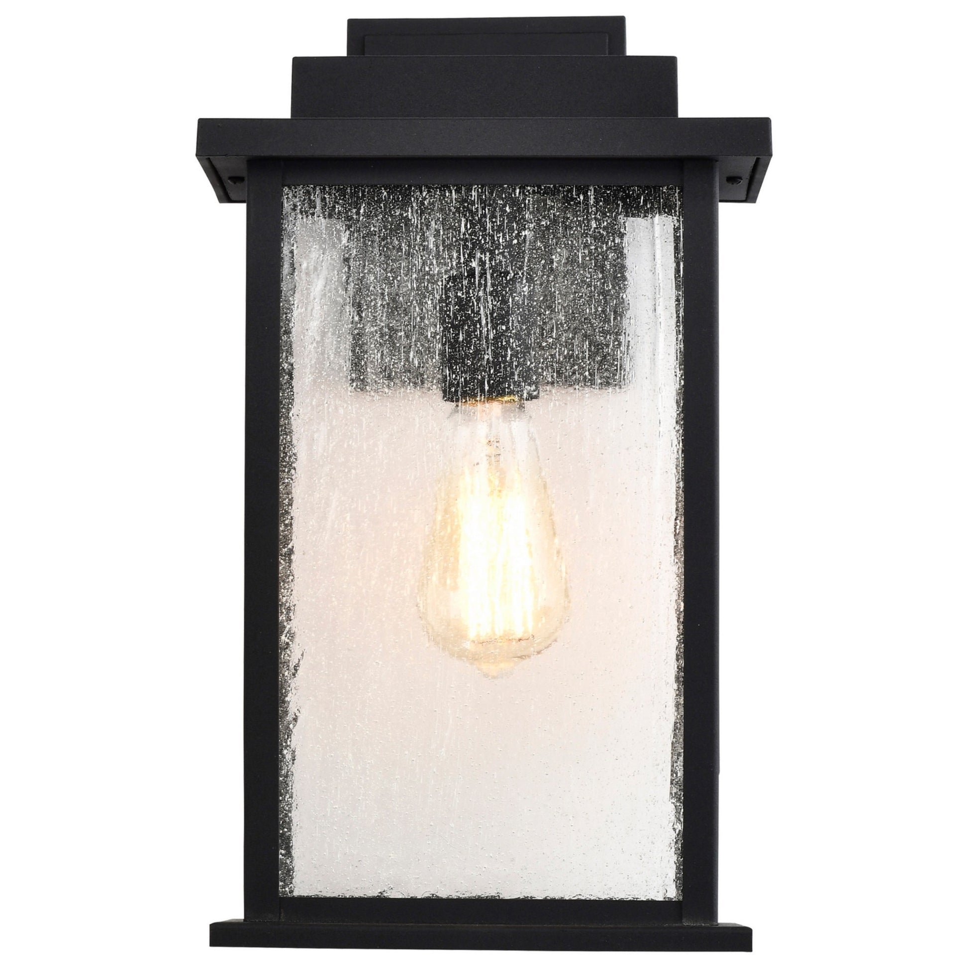 Sullivan 16 In. Outdoor Wall Light Matte black Finish with clear seeded glass - Bees Lighting