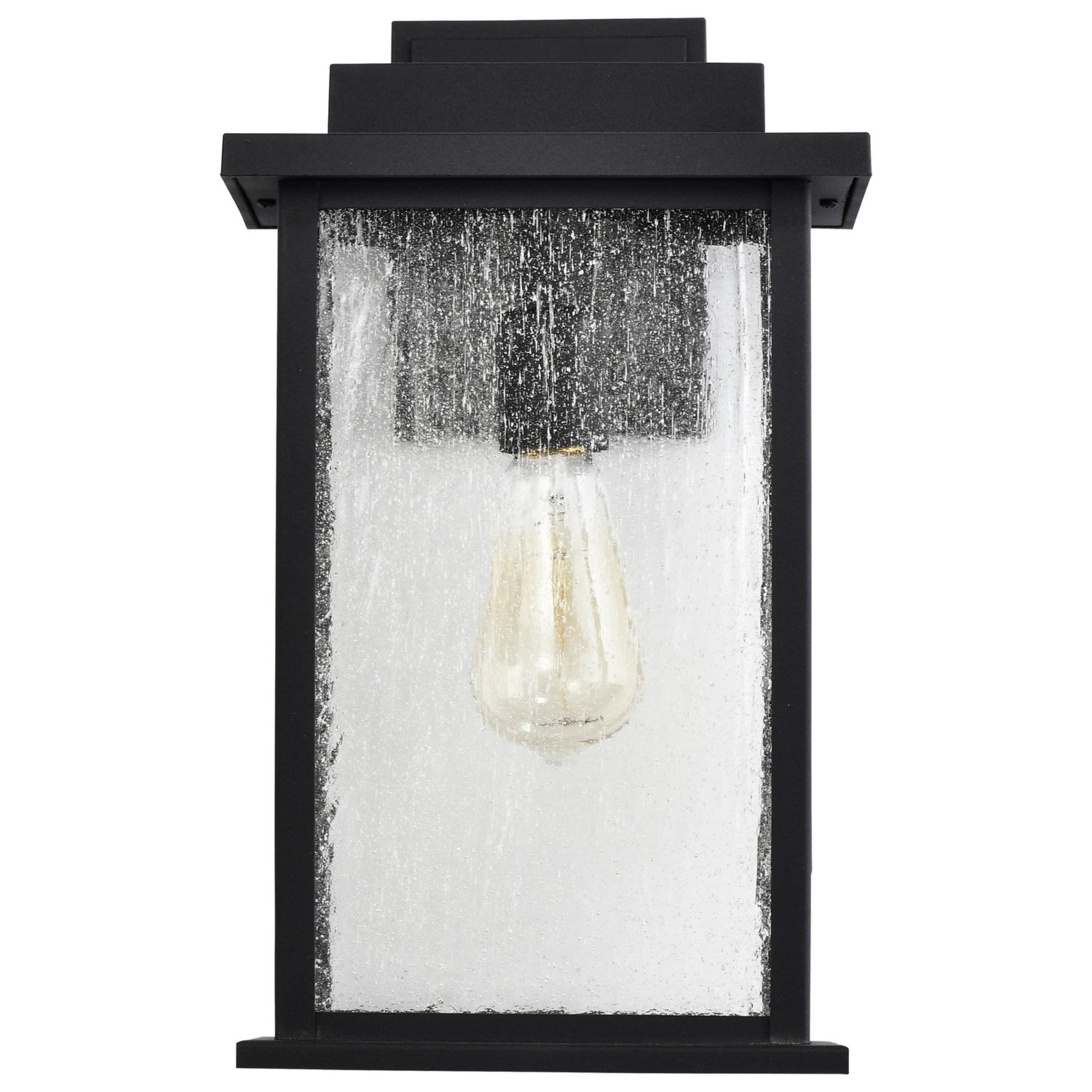 Sullivan 16 In. Outdoor Wall Light Matte black Finish with clear seeded glass - Bees Lighting