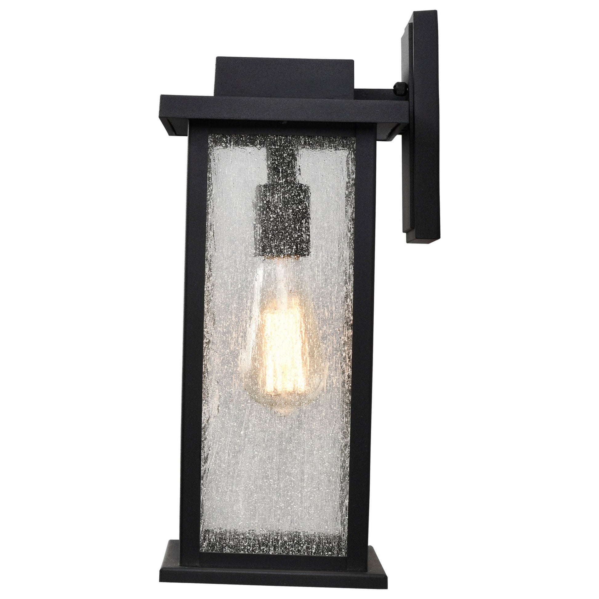 Sullivan 16 In. Outdoor Wall Light Matte black Finish with clear seeded glass - Bees Lighting