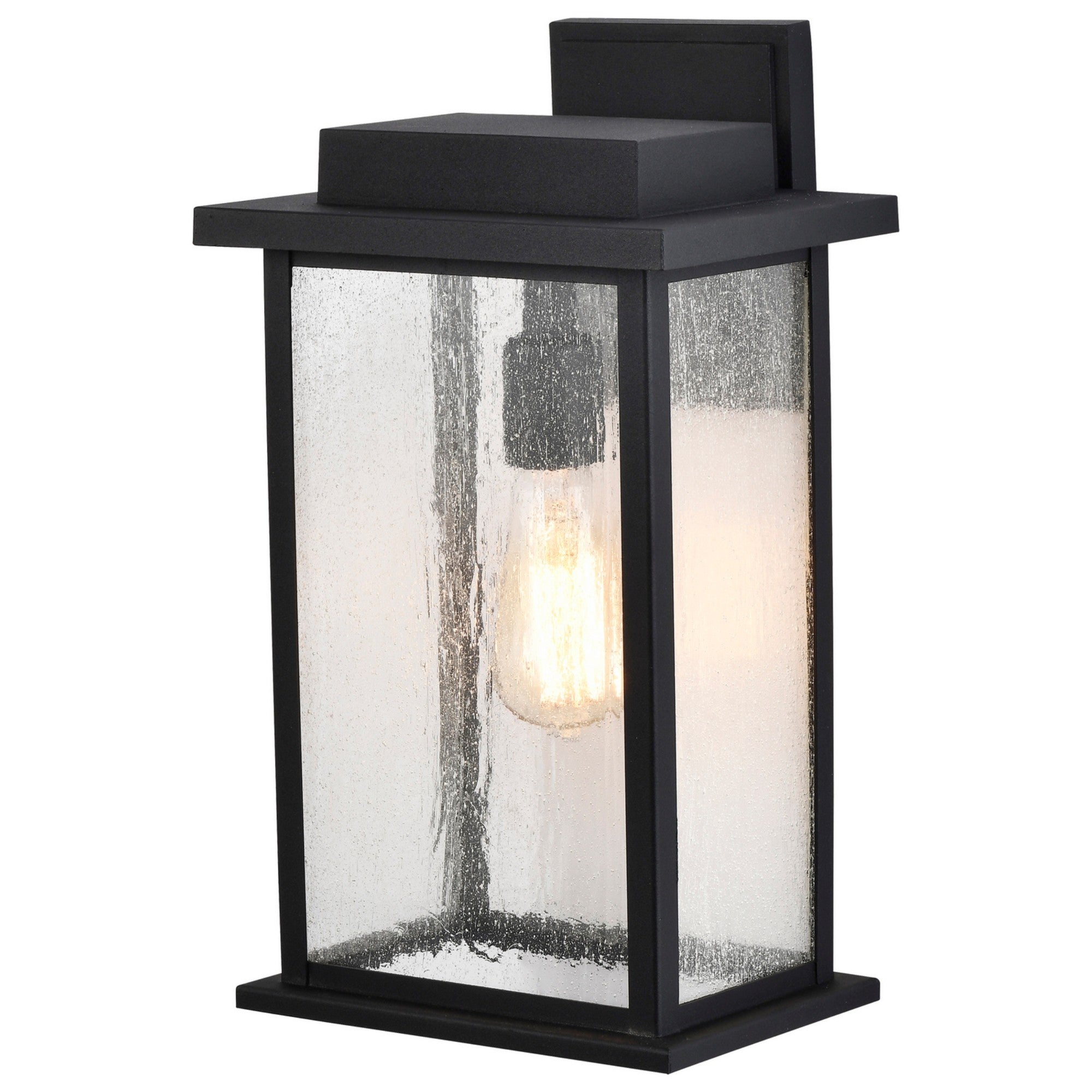 Sullivan 16 In. Outdoor Wall Light Matte black Finish with clear seeded glass - Bees Lighting