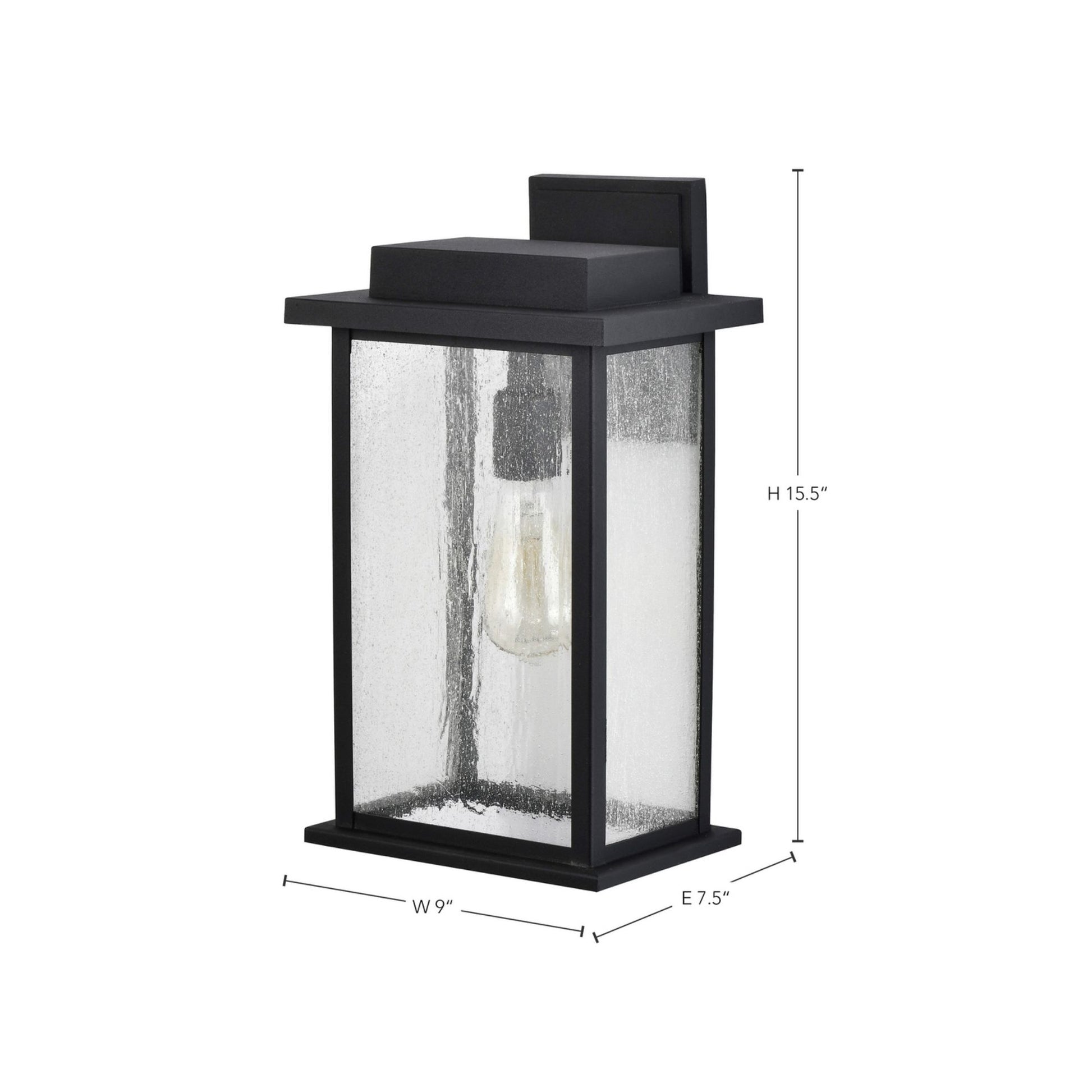 Sullivan 16 In. Outdoor Wall Light Matte black Finish with clear seeded glass - Bees Lighting