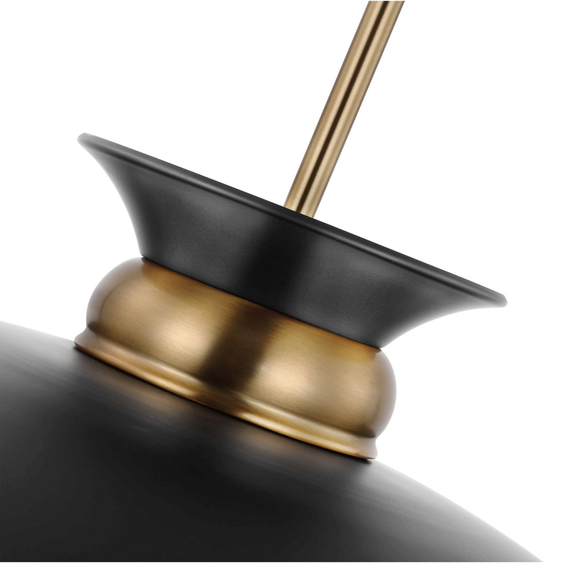 Perkins 15" Pendant, Matte Black with Vintage Brass - Bees Lighting