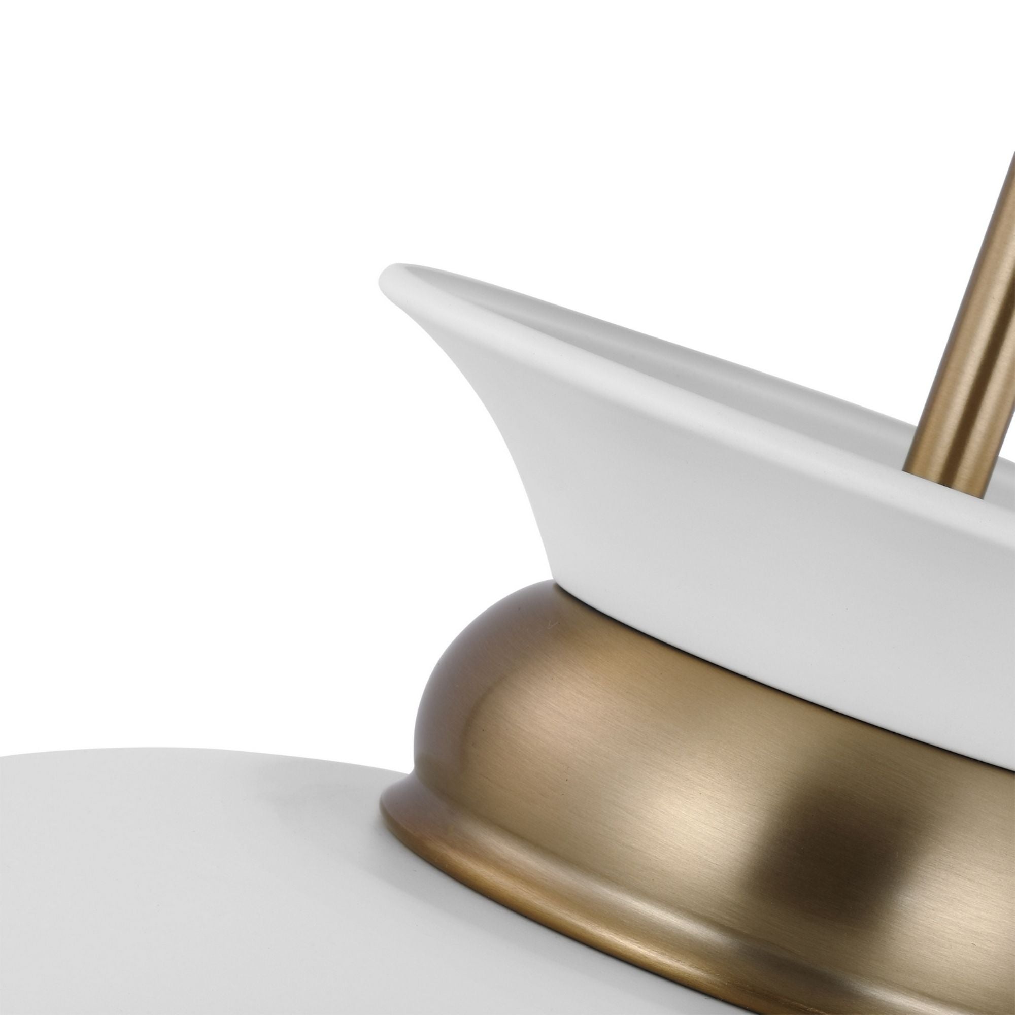 Perkins 20" Pendant, Matte White with Vintage Brass - Bees Lighting