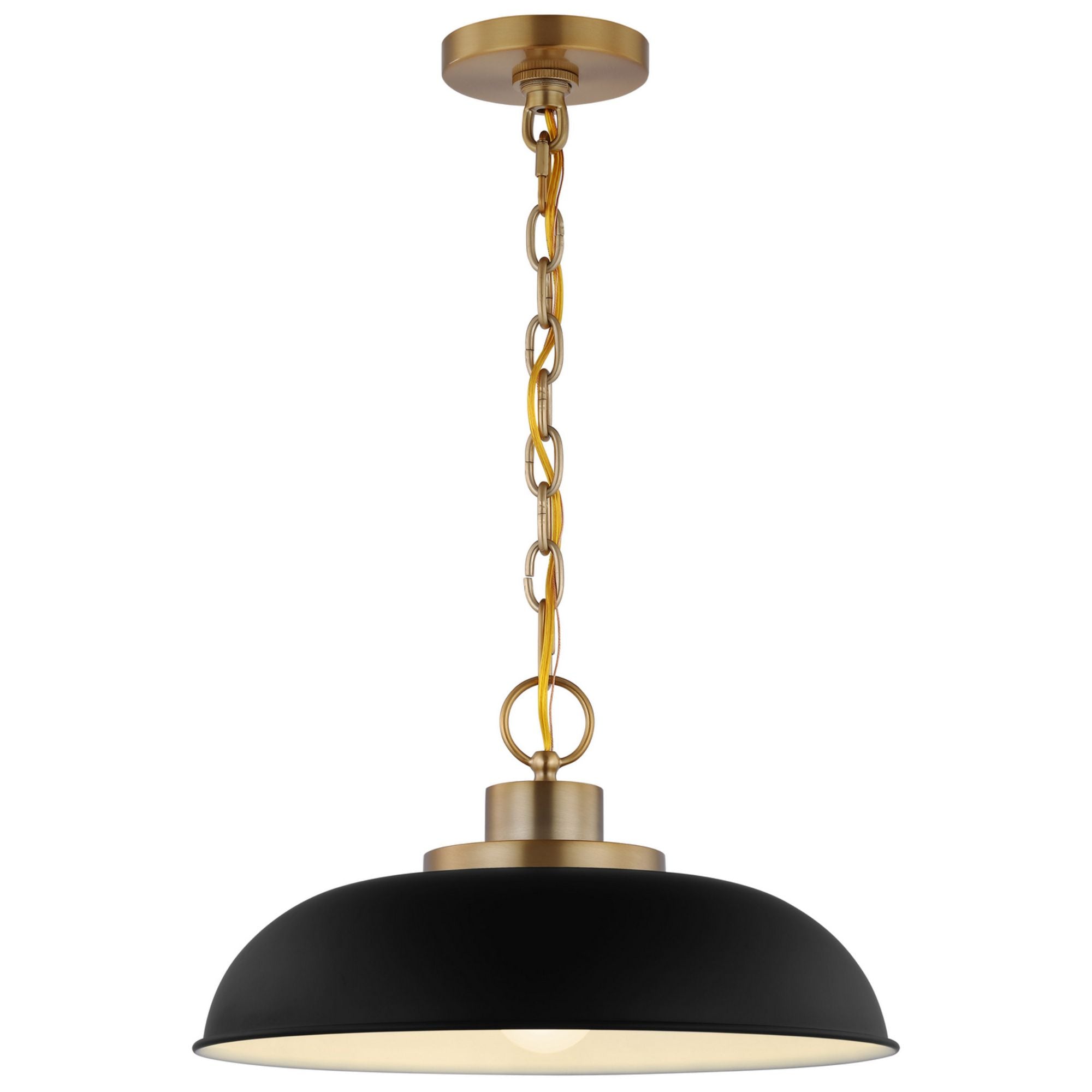 Colony 15" Pendant, Matte Black / Burnished Brass Finish - Bees Lighting
