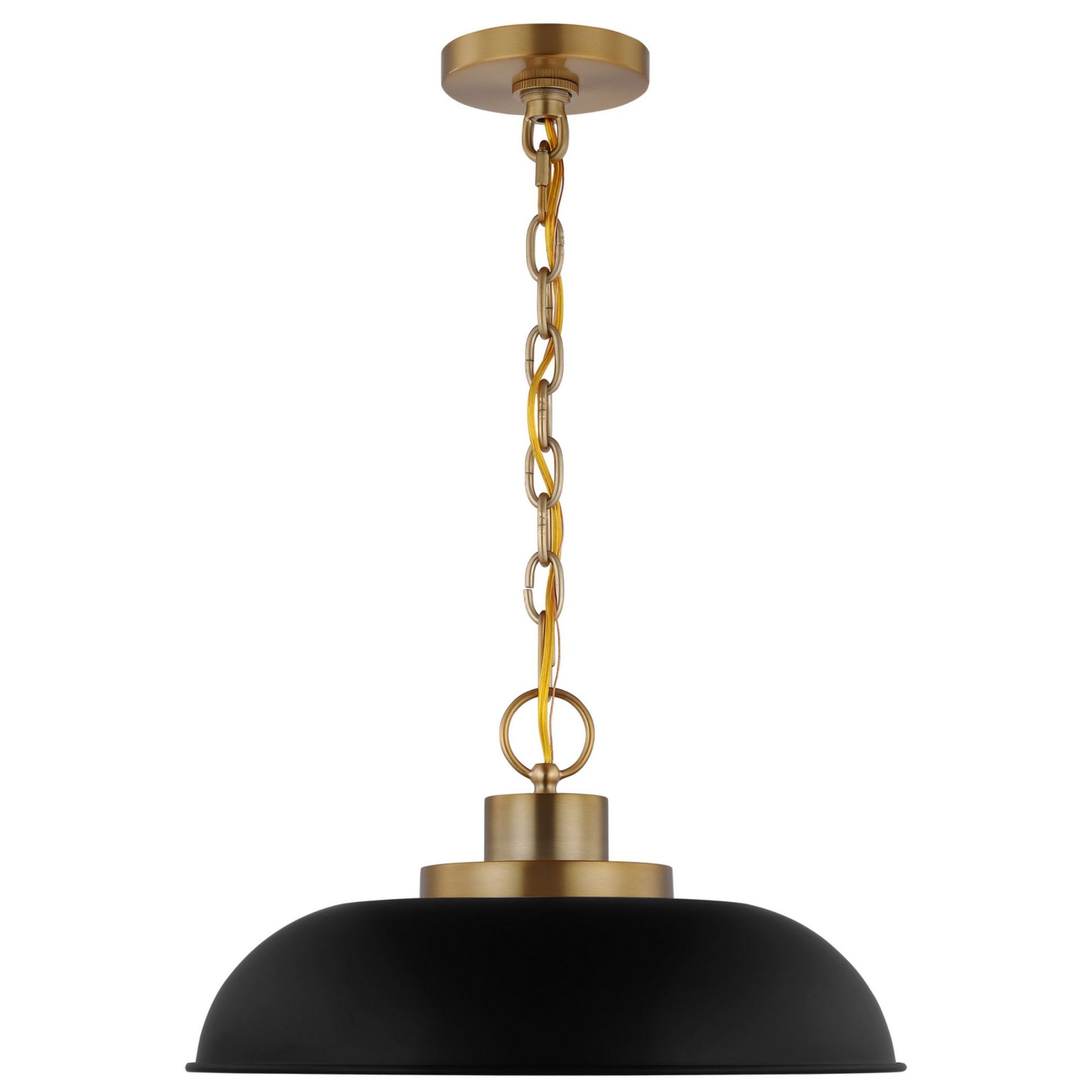 Colony 15" Pendant, Matte Black / Burnished Brass Finish - Bees Lighting