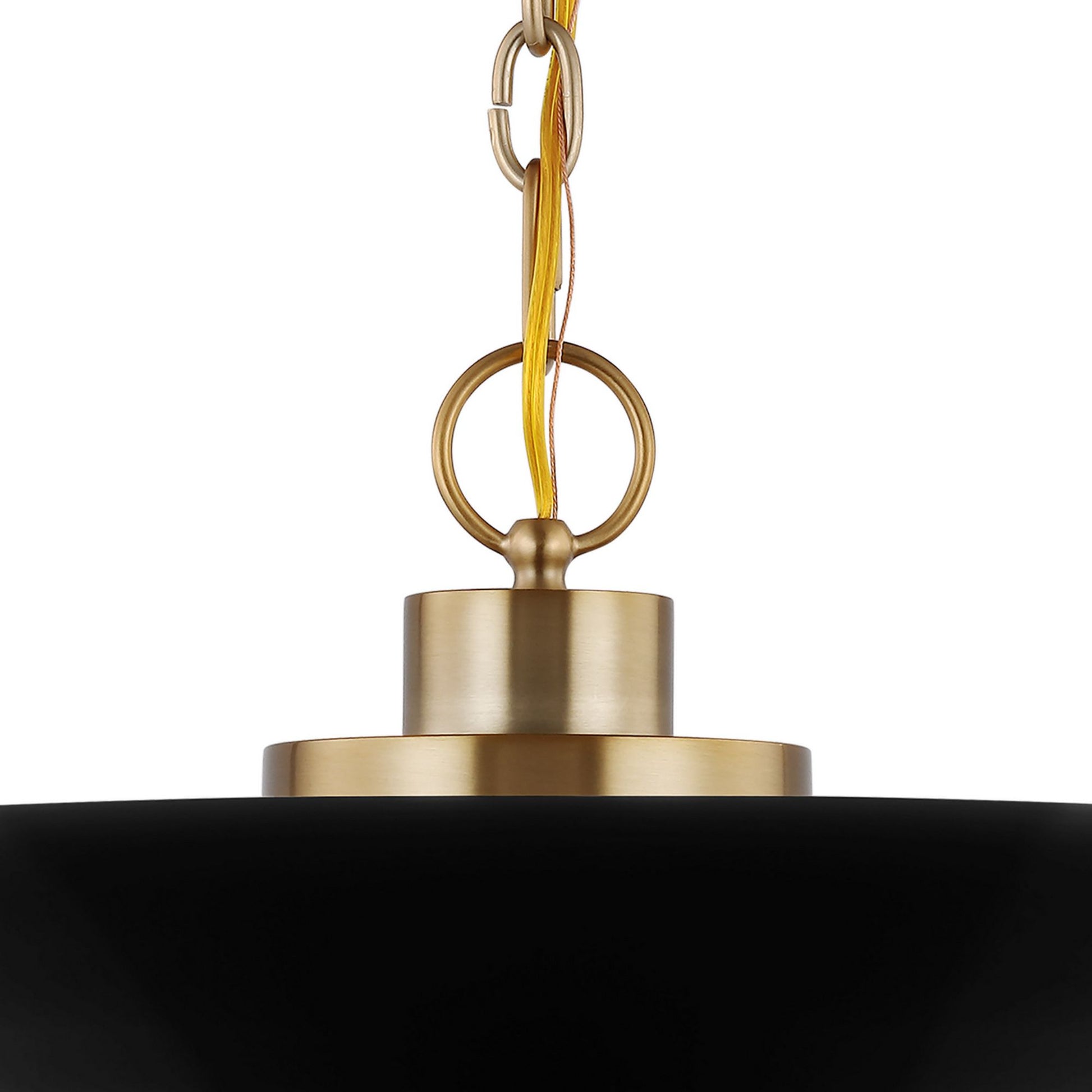 Colony 15" Pendant, Matte Black / Burnished Brass Finish - Bees Lighting