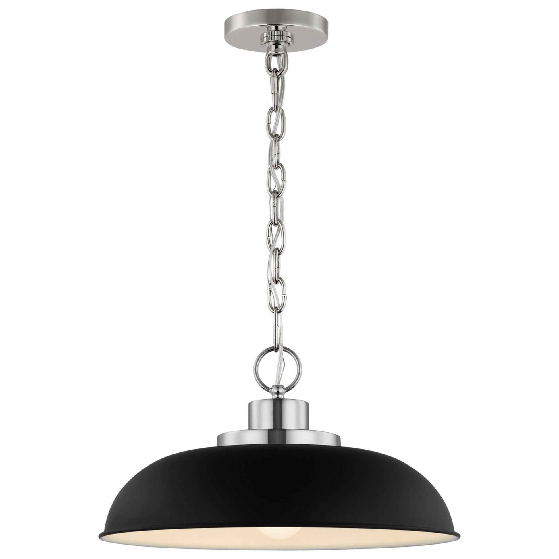 Colony 15" Pendant, Matte Black / Polished Nickel Finish - Bees Lighting