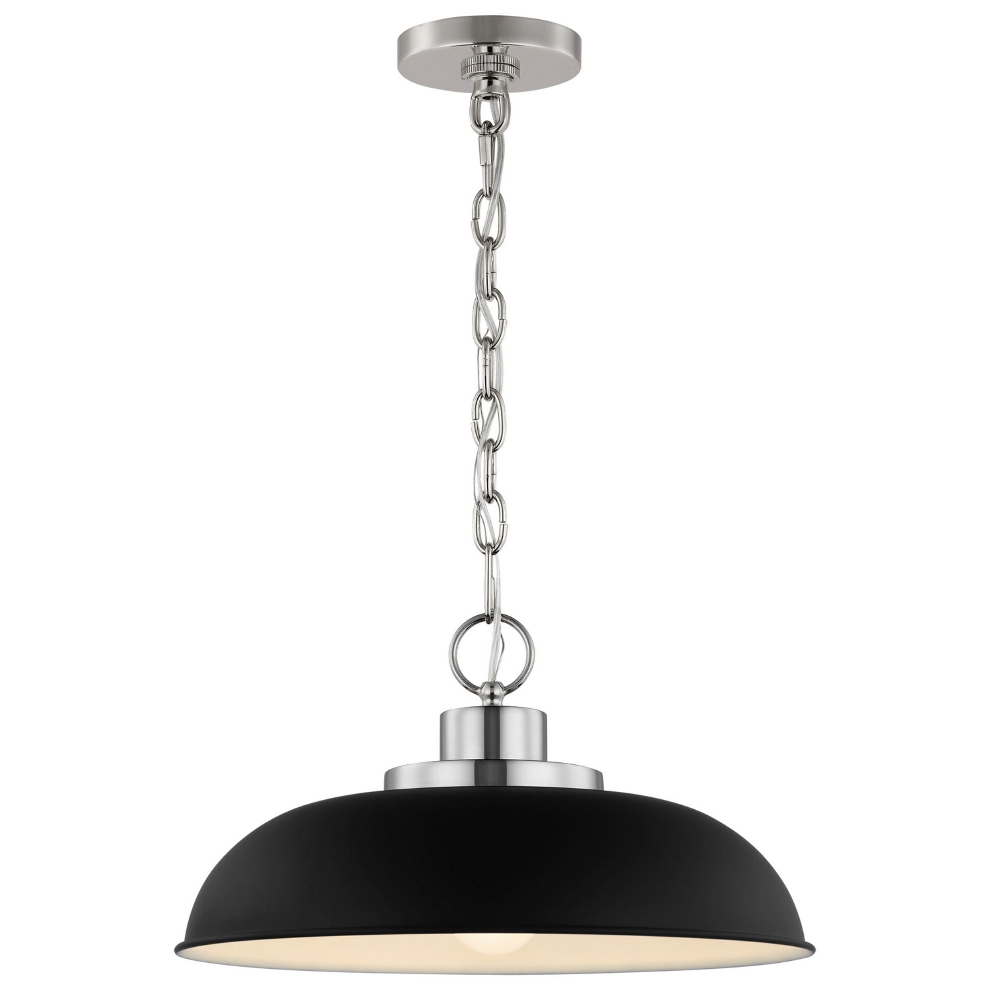 Colony 15" Pendant, Matte Black / Polished Nickel Finish - Bees Lighting