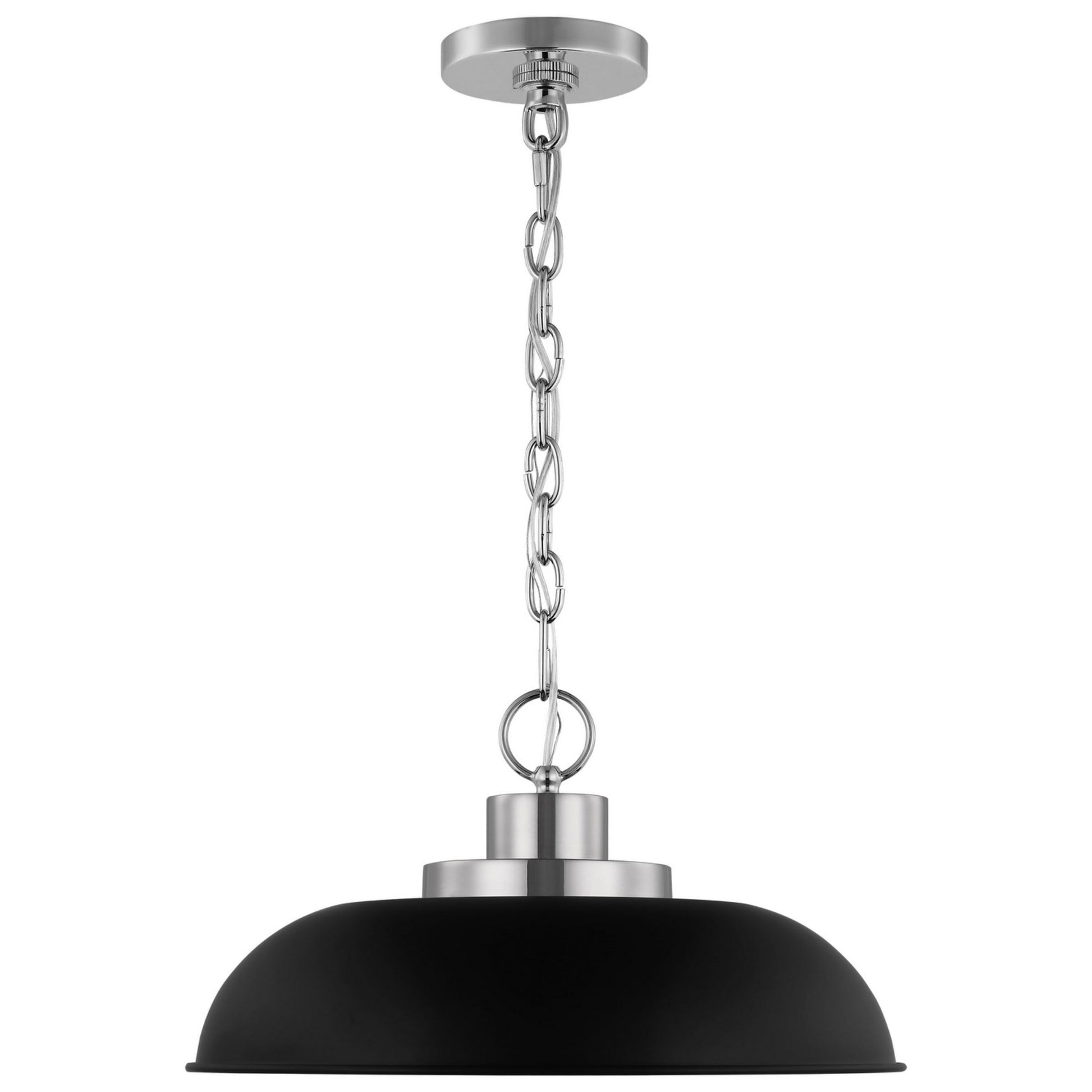Colony 15" Pendant, Matte Black / Polished Nickel Finish - Bees Lighting