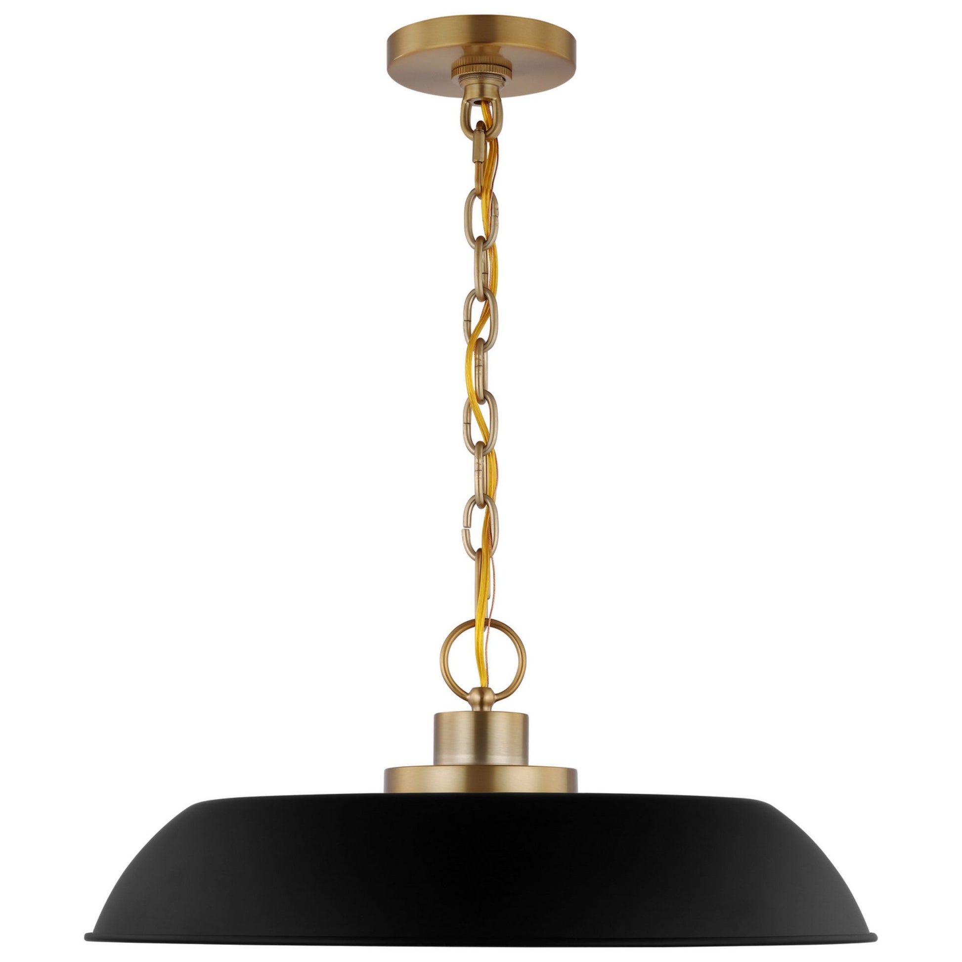 Colony 20" Pendant, Matte Black / Burnished Brass Finish - Bees Lighting