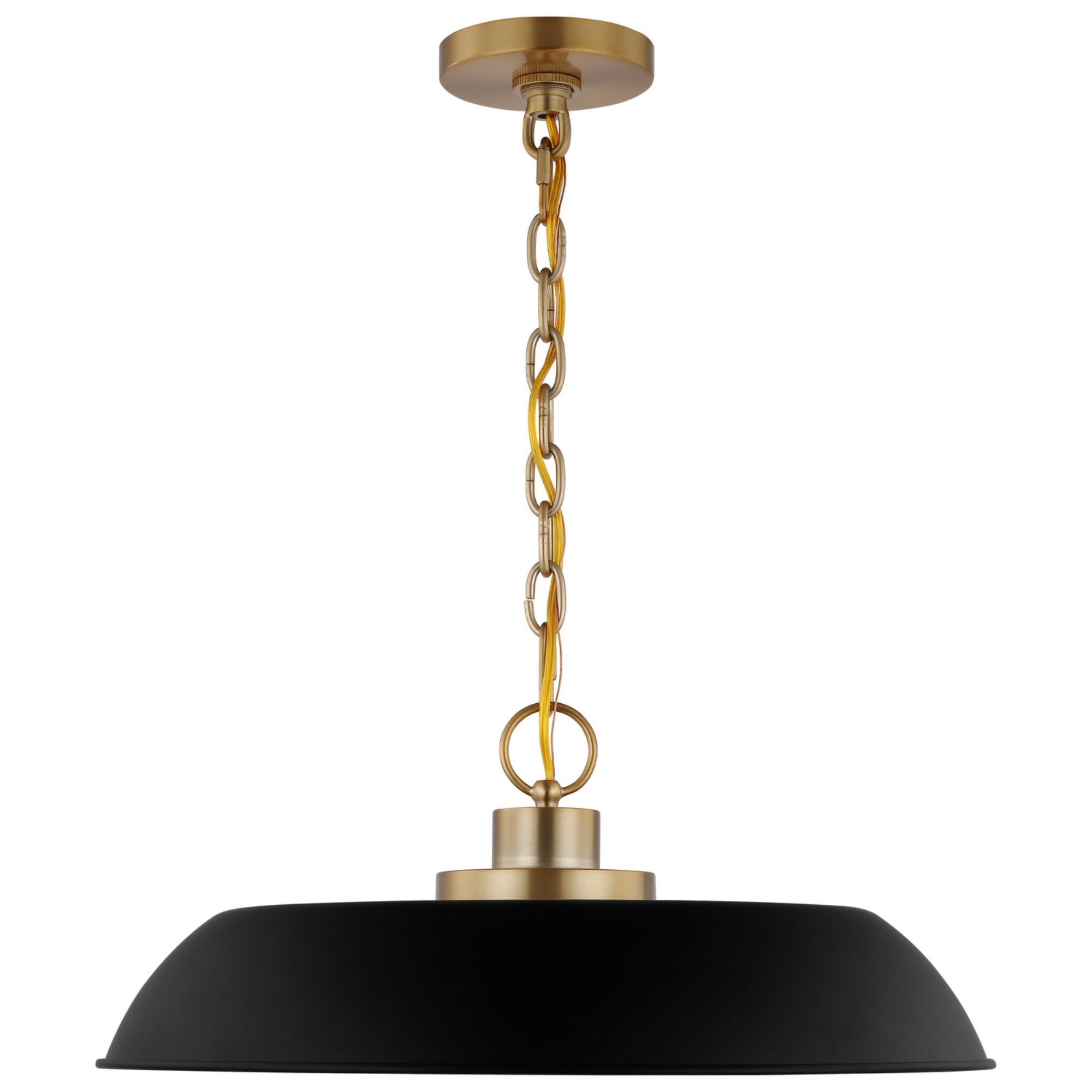 Colony 20" Pendant, Matte Black / Burnished Brass Finish - Bees Lighting