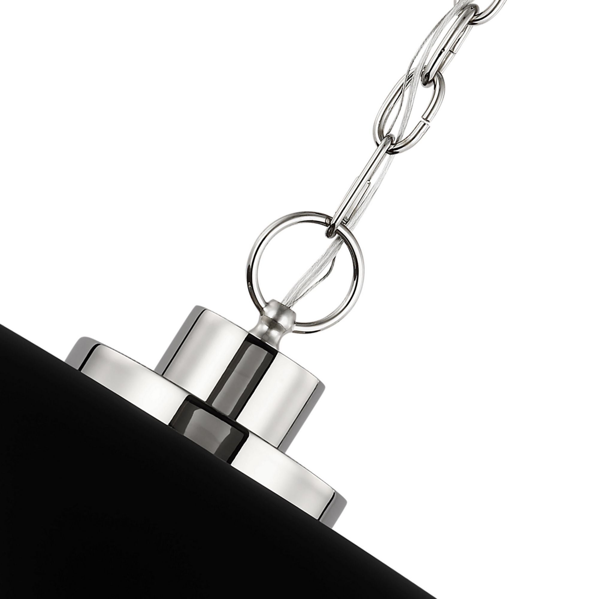 Colony 20" Pendant, Matte Black / Polished Nickel Finish